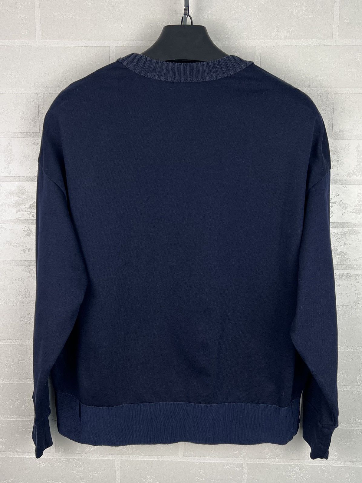 Moncler MONCLER Sweatshirt Cotton Crew Neck Side Logo Navy Men's Size US L / EU 52-54 / 3 - 15 Thumbnail