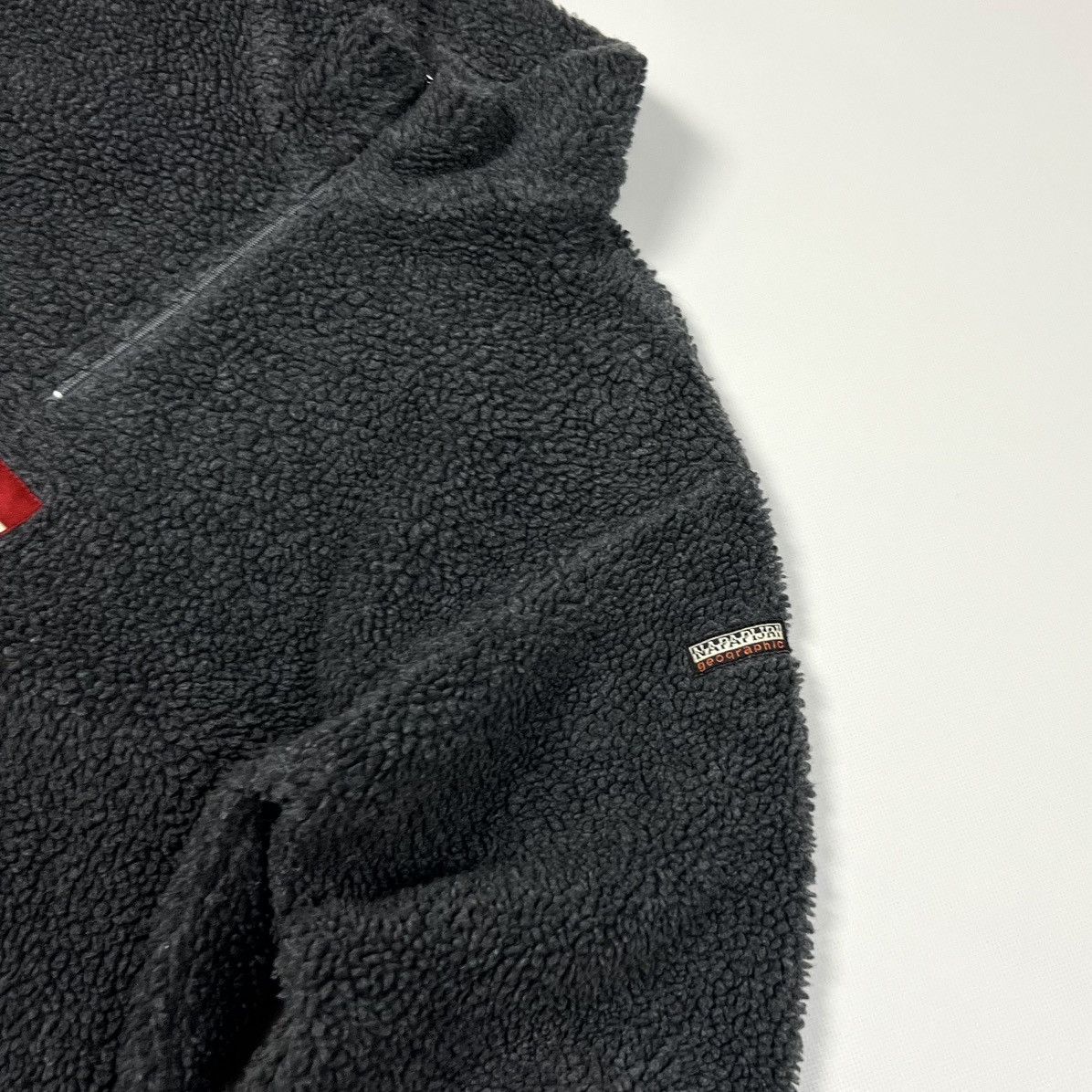 Napapijri × Vintage Vintage Napapijri Grey Casual 1/4 Zip Sherpa Jacket Size M Size US M / EU 48-50 / 2 - 10 Thumbnail