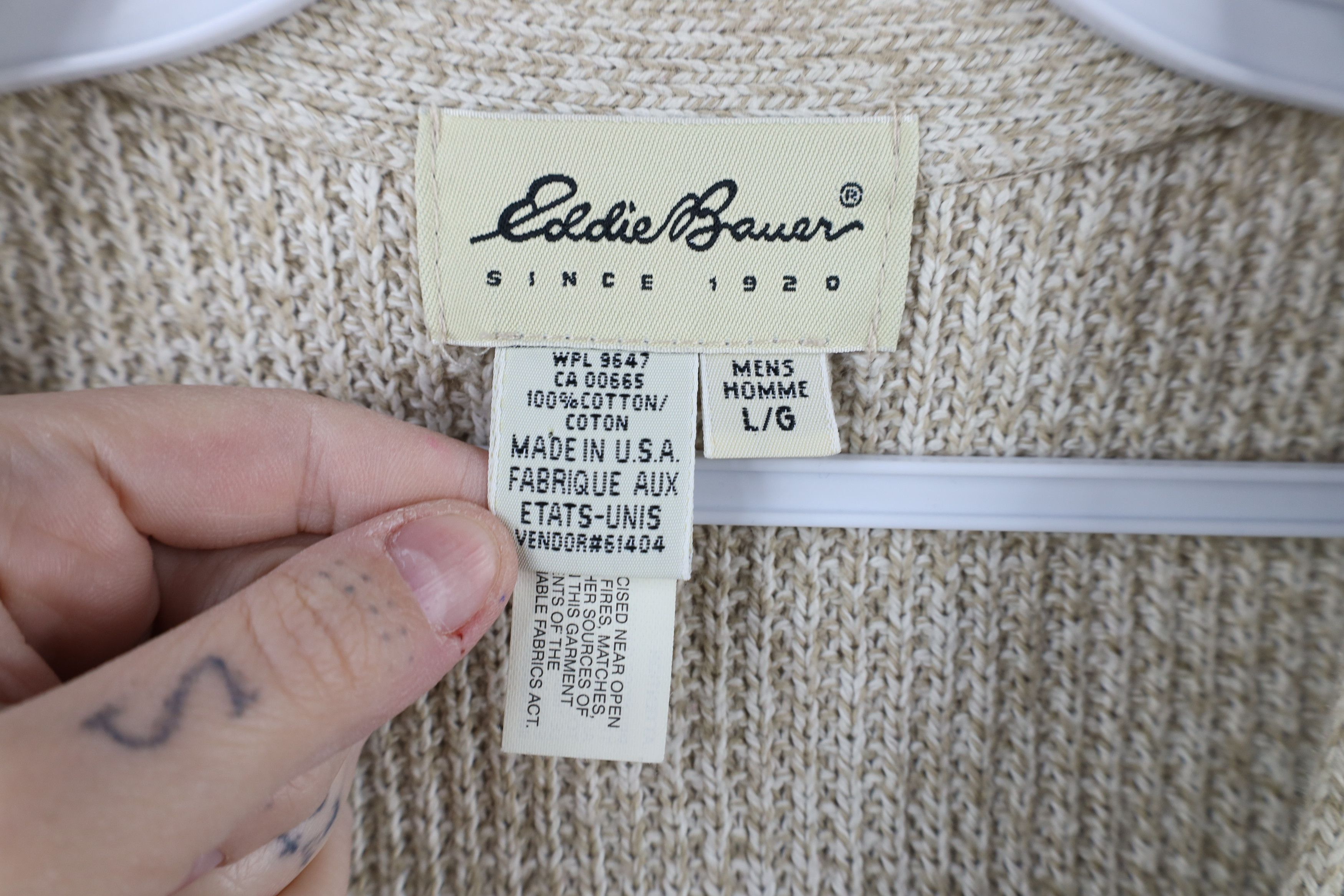 Eddie Bauer × Vintage Vintage 90s Eddie Bauer Thermal Cotton Knit Sweater Vest USA Size US L / EU 52-54 / 3 - 7 Thumbnail