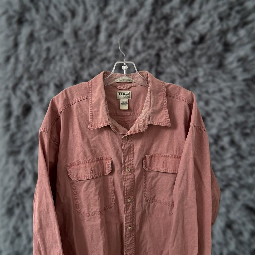 Vintage LL Bean Sunwashed Canvas Shirt Mens 2XL Pink Traditional Fit Button Down 270133 Size US XXL / EU 58 / 5 - 1 Thumbnail