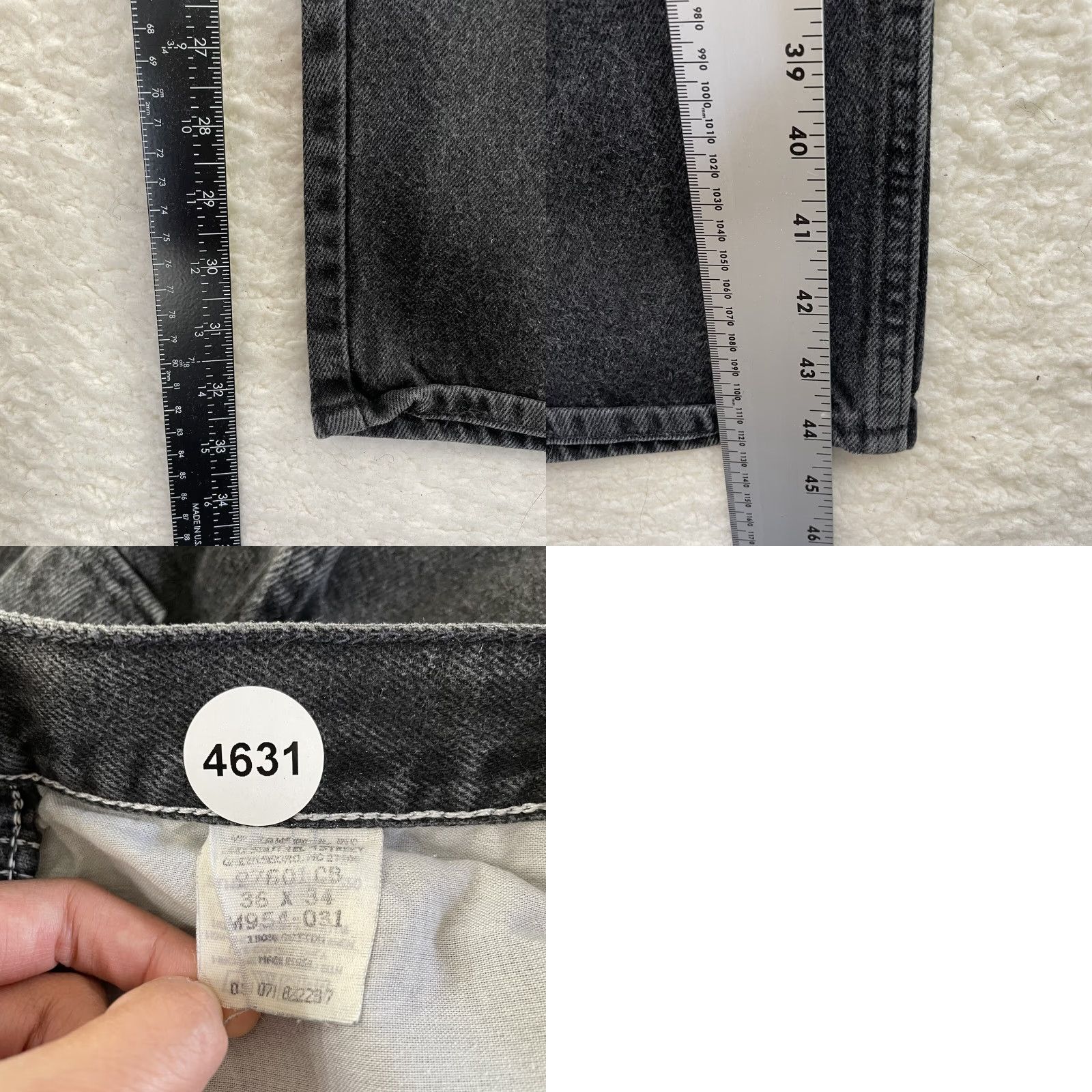Wrangler VINTAGE Wrangler Jeans 36X34 Mens Grey Relaxed Fit Straight Leg | Wrangler Jeans 36 | Grey 1990s Mens Jeans Size US 36 / EU 52 - 8 Thumbnail