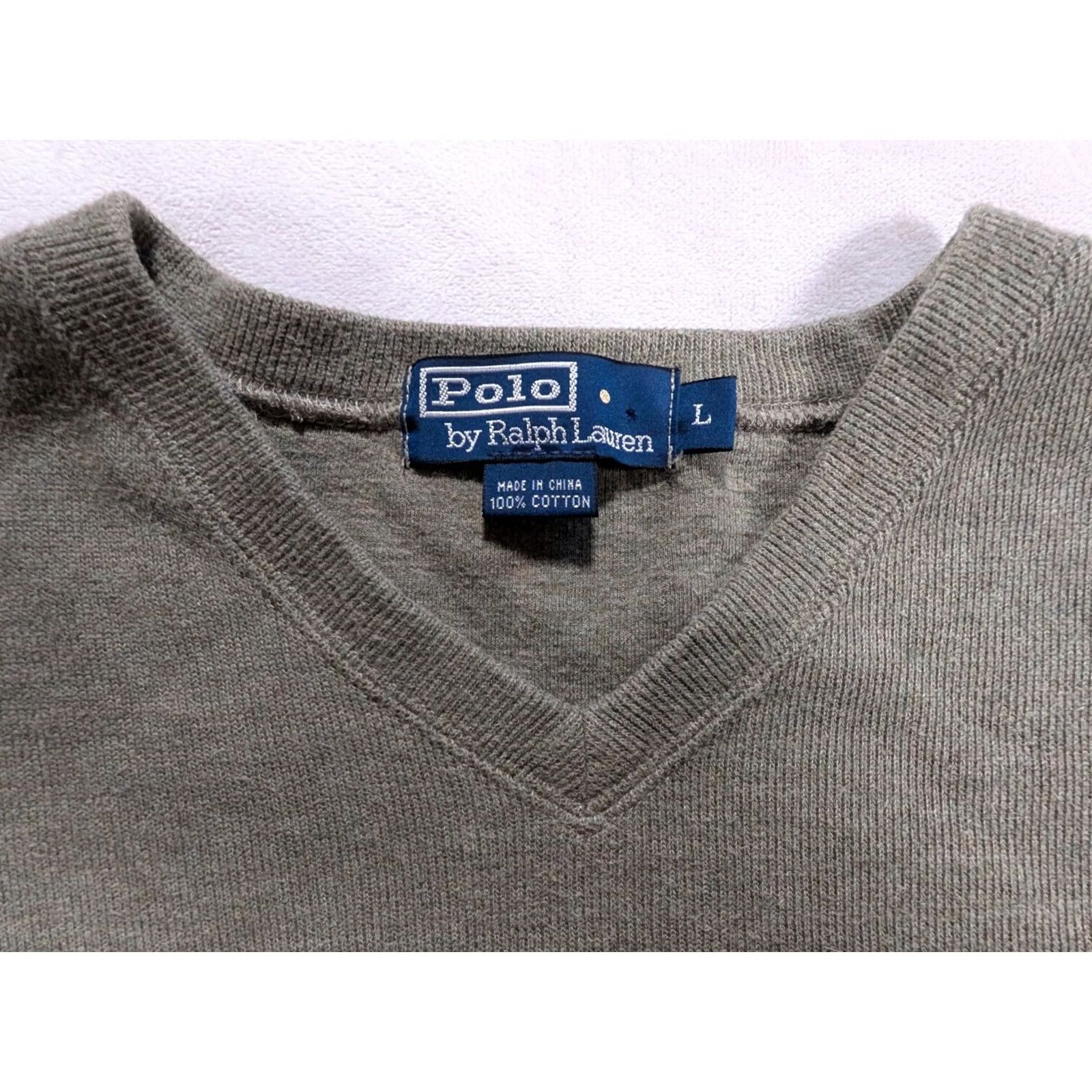 Polo Ralph Lauren Polo Ralph Lauren Sweater Mens L Green V-Neck Pima Cotton Polo Pony Pullover Knit Wool/Cozy? Size US L / EU 52-54 / 3 - 3 Thumbnail