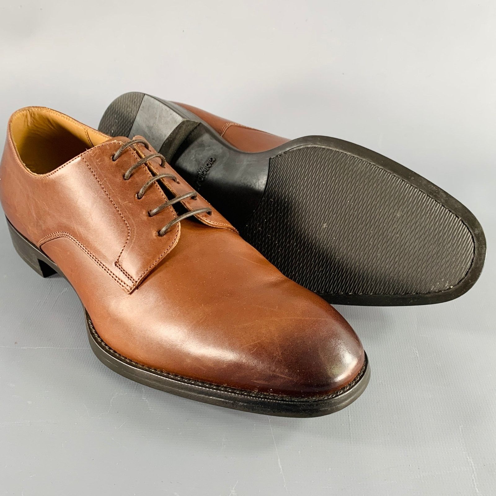 Giorgio Armani GIORGIO ARMANI Size 7.5 Brown Leather Lace-Up Shoes Size US 7.5 / EU 40-41 - 5 Thumbnail