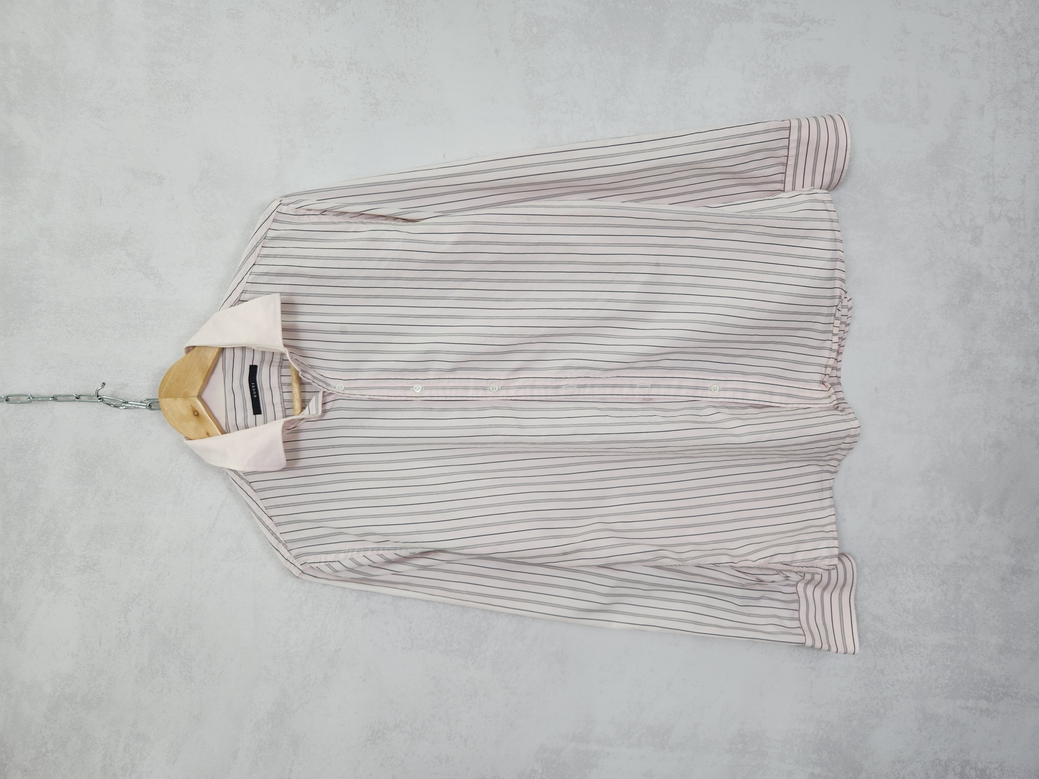 Gucci × Vintage Vintage Gucci stripes pink shir button ups Size US L / EU 52-54 / 3 - 1 Thumbnail