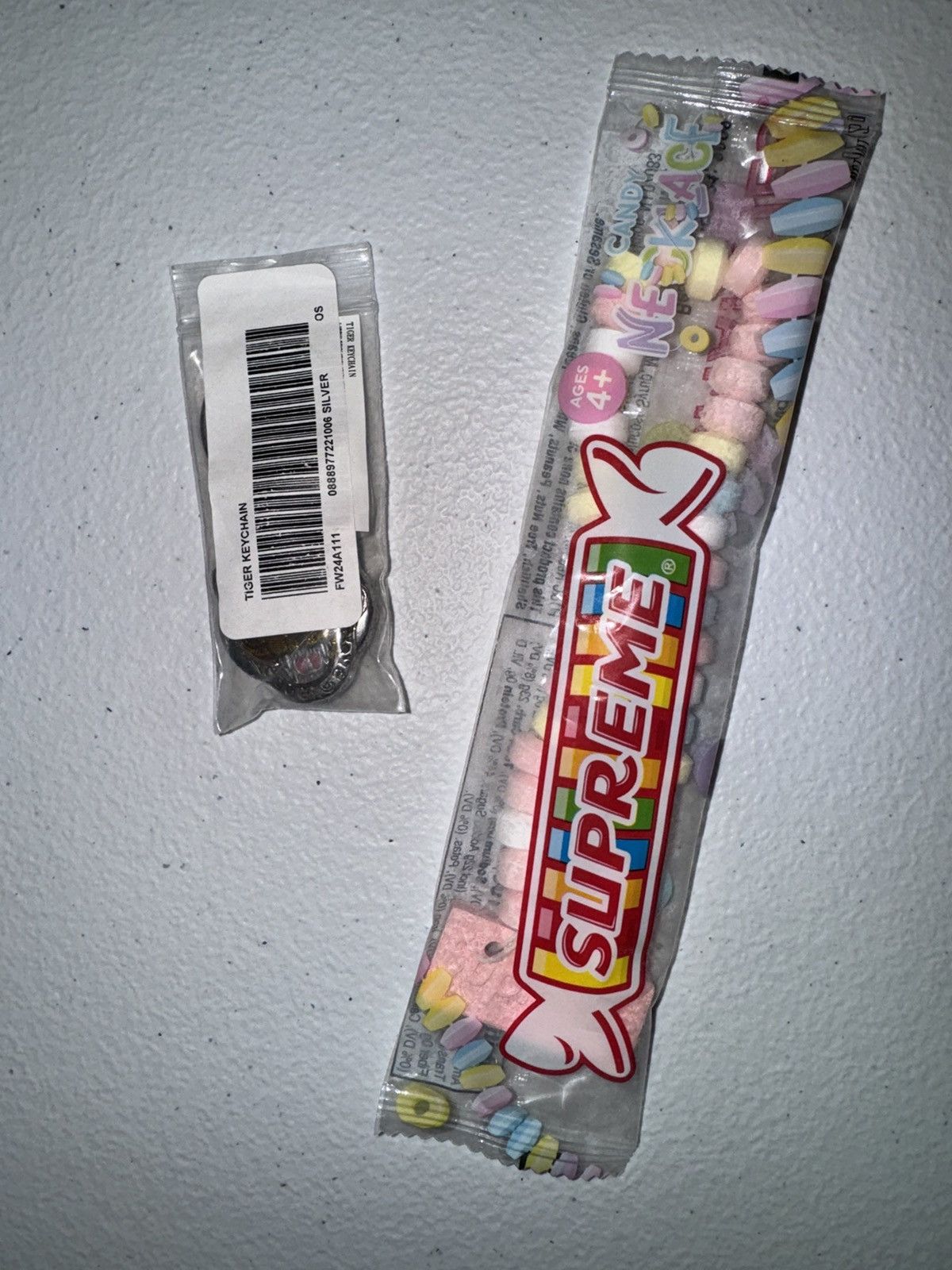 Smarties Candy Necklace & Tiger Keychain
