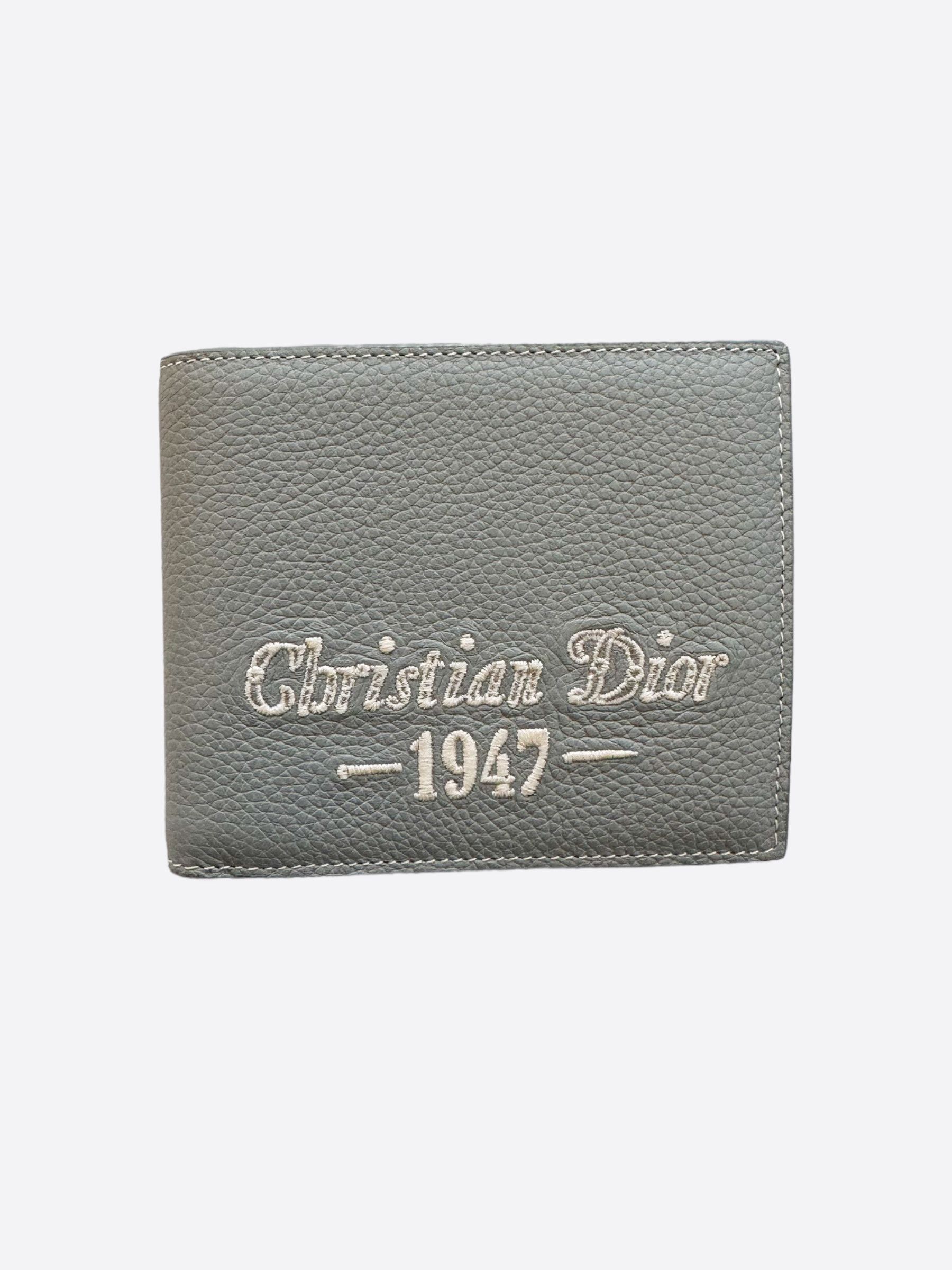 image of Dior Grey 1947 Calfskin Wallet, Men's