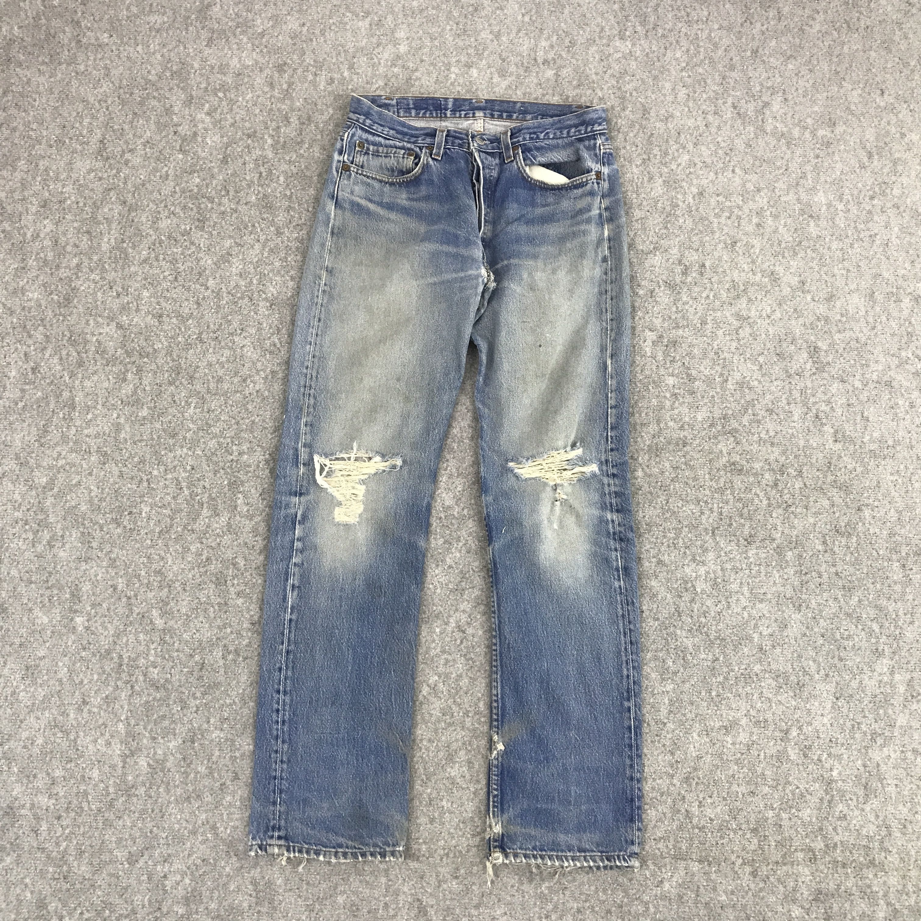Levi's Vintage Clothing × Vintage Levi's 501 ripped distressed jean denim pants Size US 30 / EU 46 - 2 Thumbnail