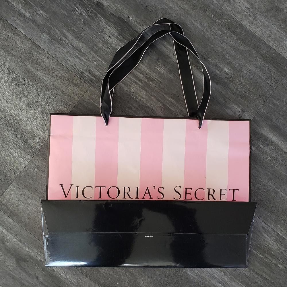Designer Pink Black Striped VS Storage L Tote Size ONE SIZE - 2 Thumbnail