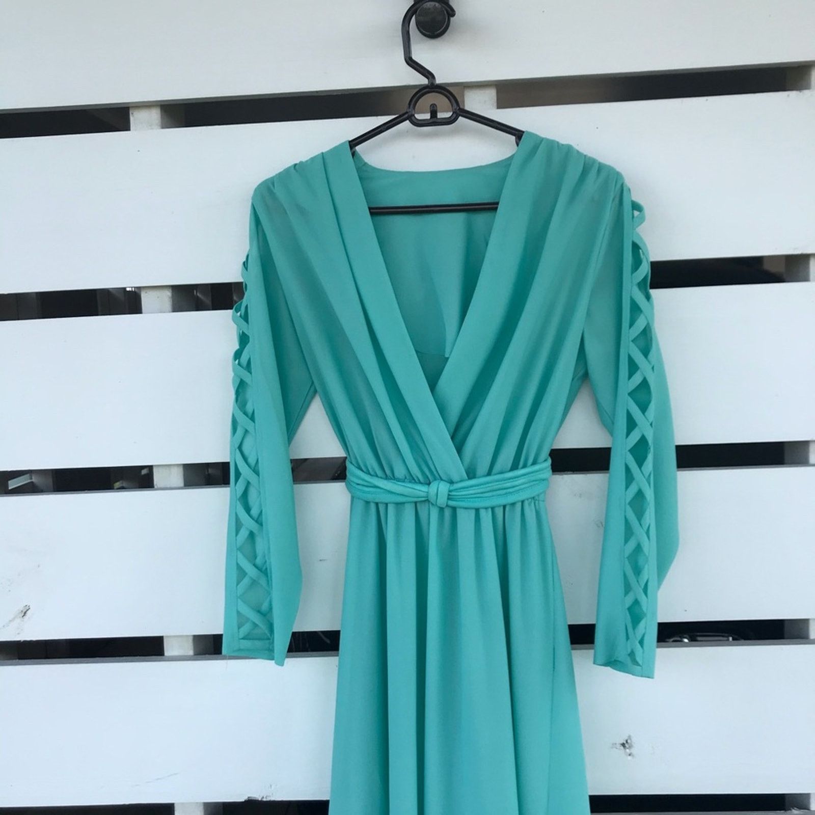 Vintage VTG 60s 70s retro handmade one of a kind maxi dress Size M / US 6-8 / IT 42-44 - 3 Thumbnail