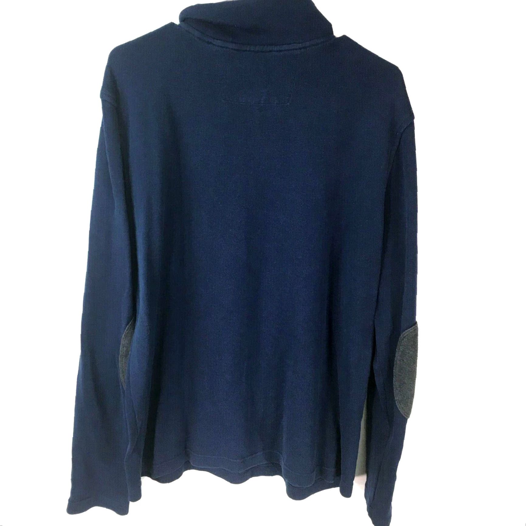 Banana Republic Banana Republic Mens Sweater Pullover Mock Neck Elbow Patches 1/4 Zip Blue Adult Large Mens Size US L / EU 52-54 / 3 - 2 Thumbnail
