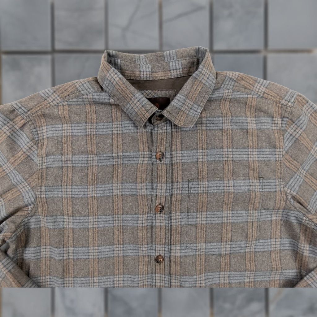 Prana prAna Shirt Mens Medium Brown Button Up Long Sleeve Plaid Collared Outdoors Size US M / EU 48-50 / 2 - 1 Thumbnail