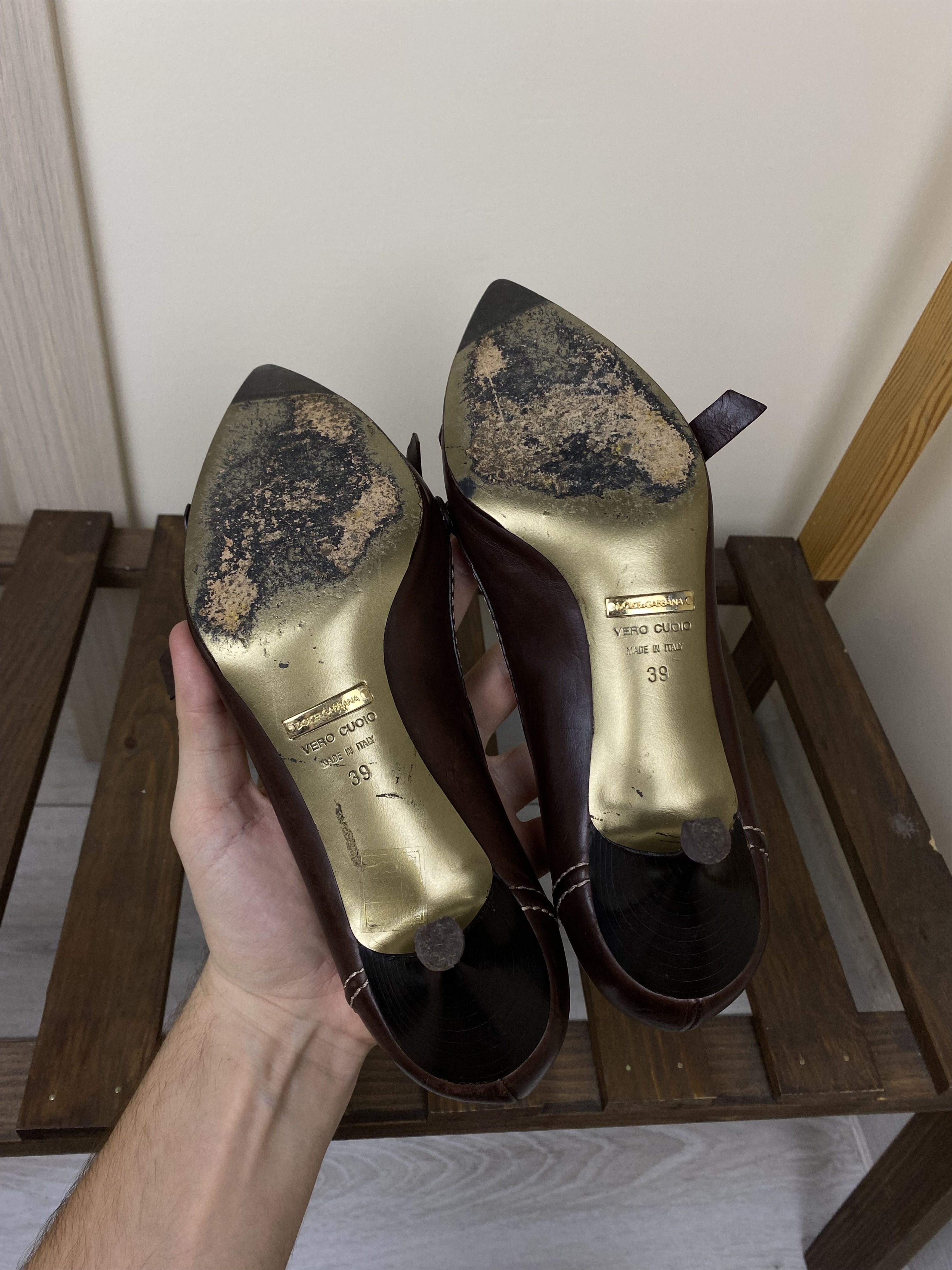 Dolce & Gabbana DOLCE & GABBANA DK BROWN SHOES W/FRINGE BUCKLE Size US 9 / IT 39 - 11 Thumbnail