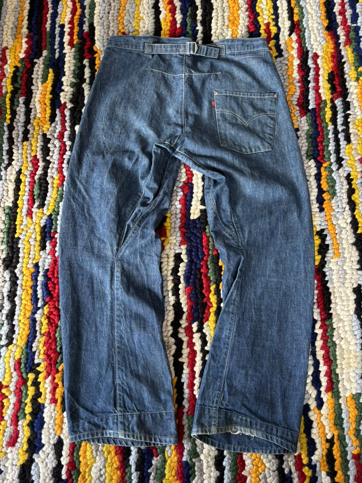 Levis Engineered Twisted Leg Denim Buckle Back