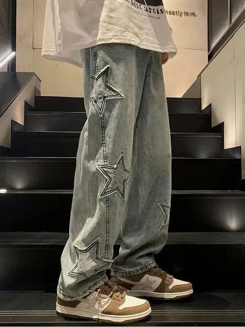 Japanese Brand Chiaki x Kita Y2K Star Embroidery Denim Pant Size US 34 / EU 50 - 8 Thumbnail