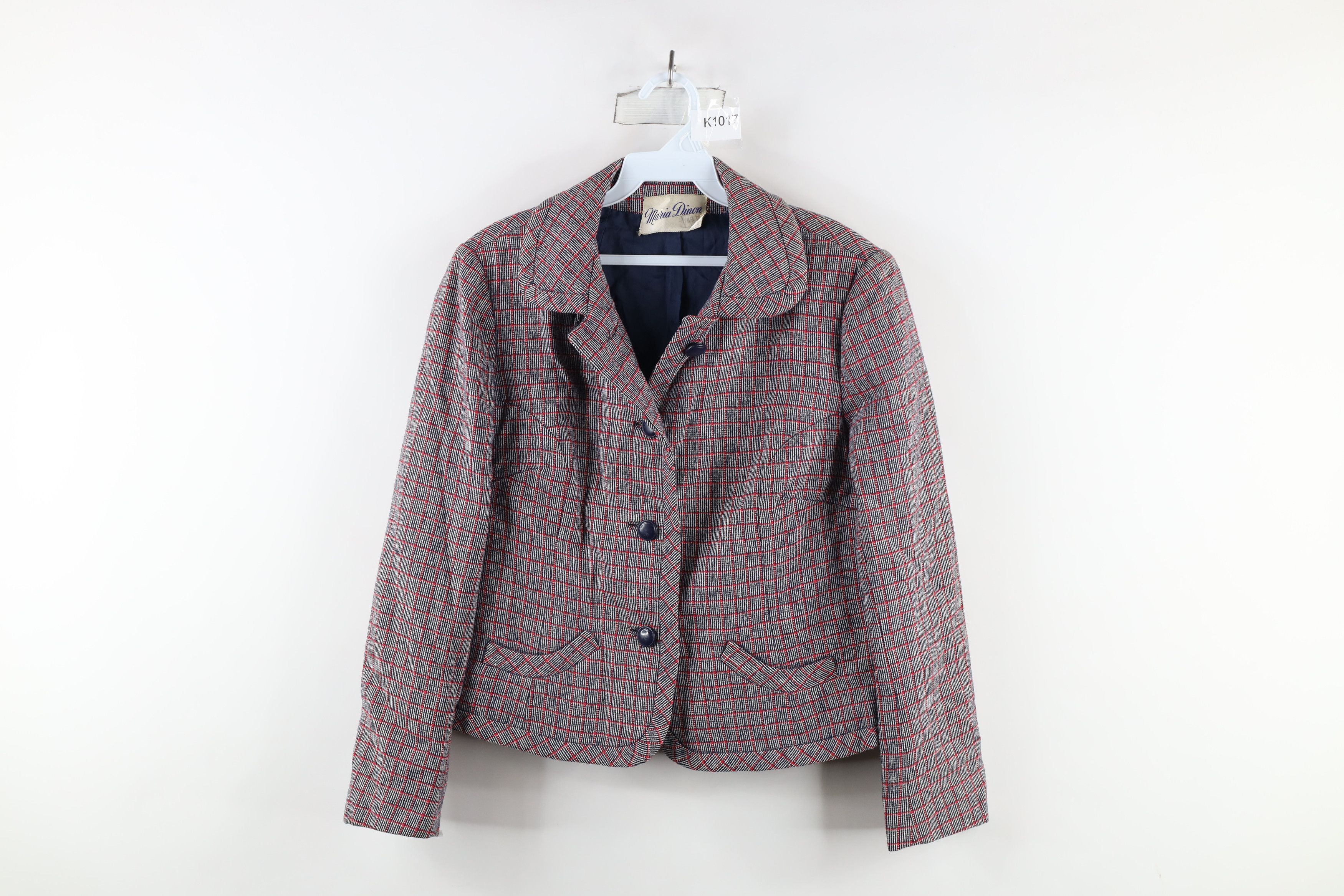 Vintage Vintage 50s 60s Rockabilly Wool Blazer Jacket Plaid USA Size M / US 6-8 / IT 42-44 - 1 Thumbnail