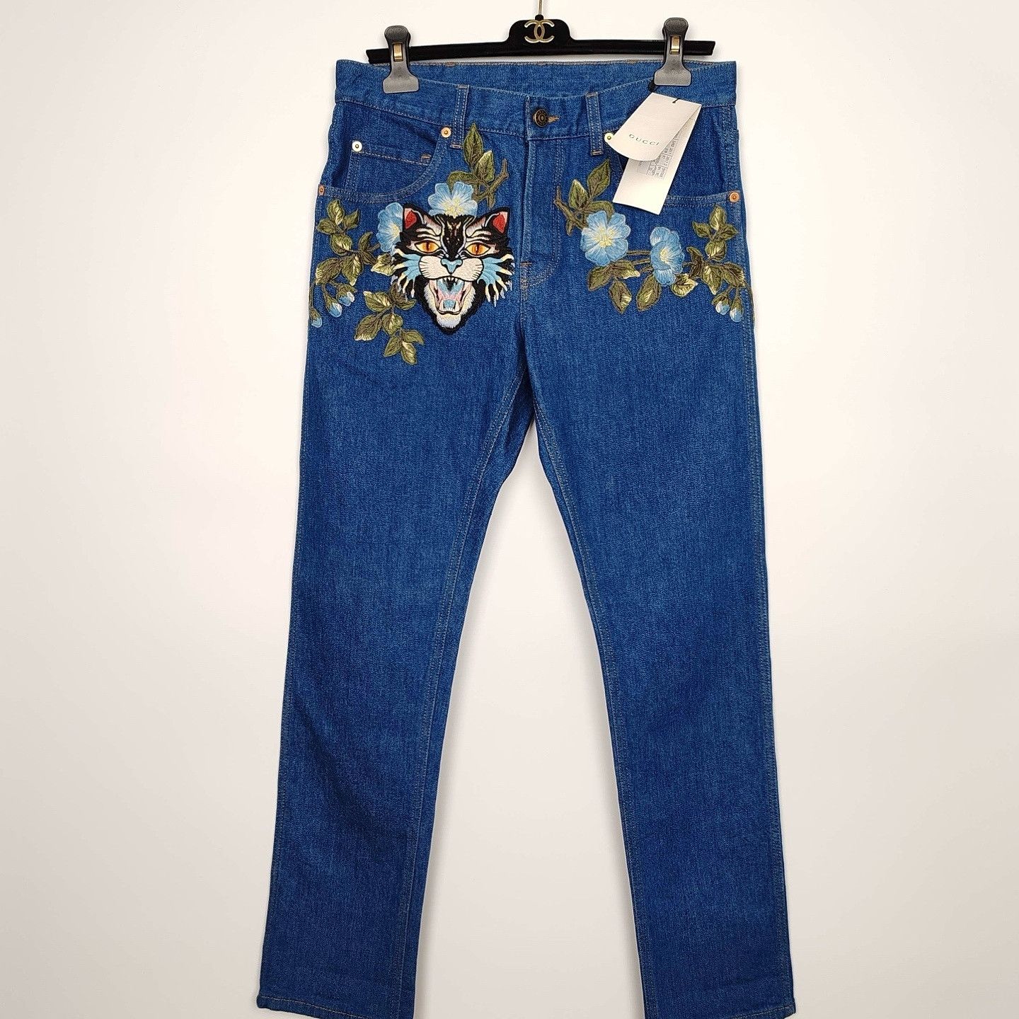 Gucci Gucci Tiger Floral Embroidered Jeans Size 32 Size US 32 / EU 48 - 1 Thumbnail