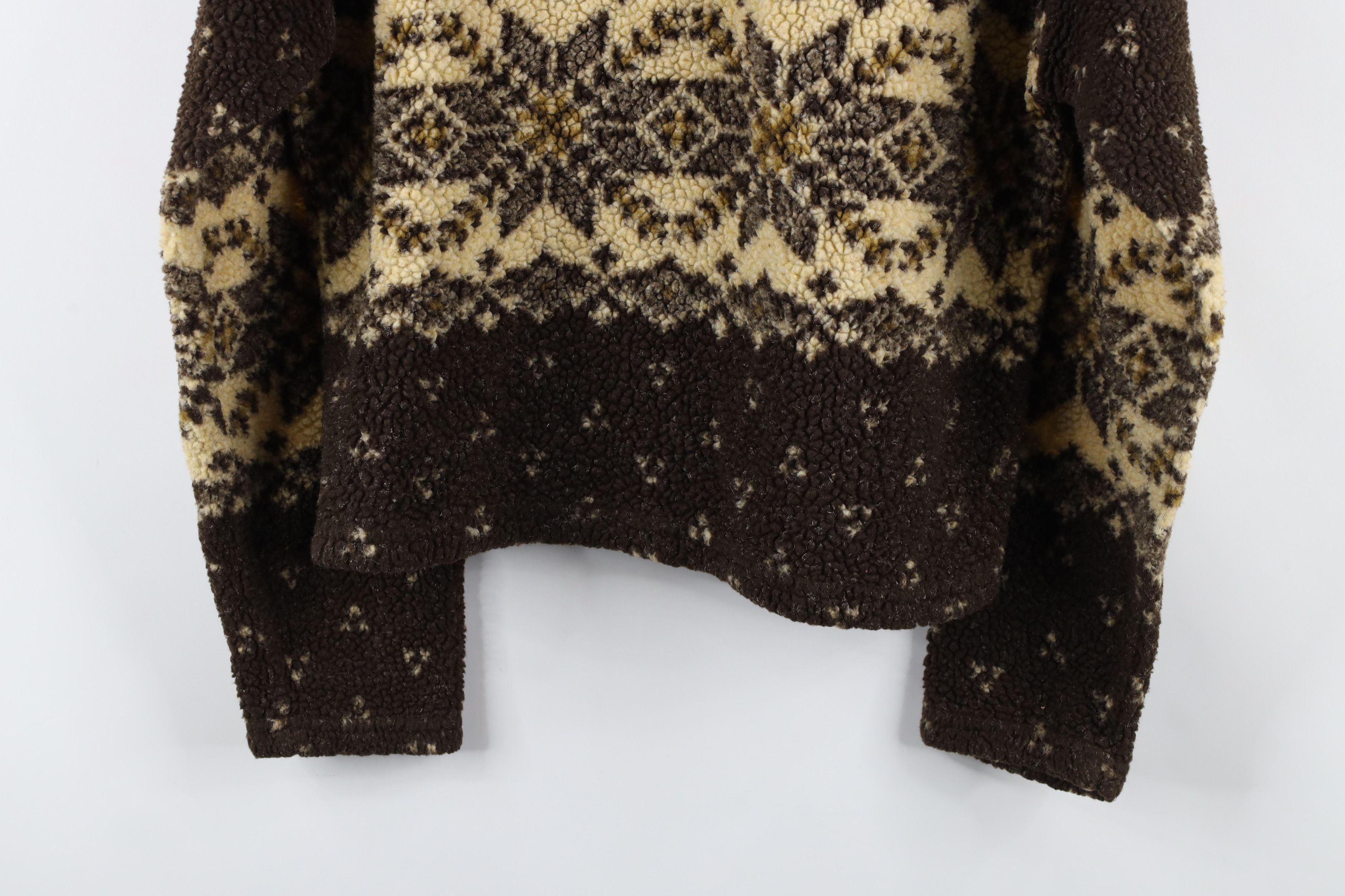 Vintage Vintage 90s Streetwear Fair Isle Deep Pile Fleece Jacket Size L / US 10 / IT 46 - 11 Thumbnail