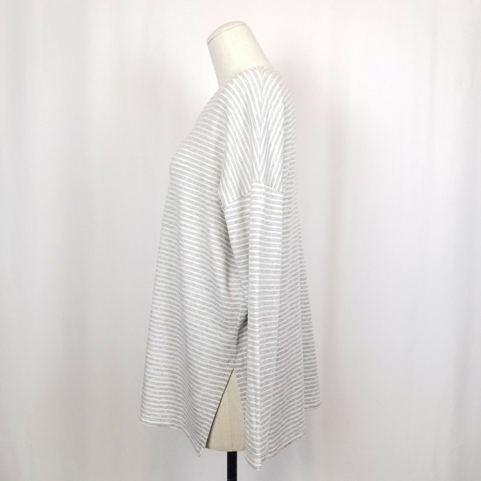 Eileen Fisher Eileen Fisher Tencel Stripe Oversized Tunic Gray & White XXS Size XXS / US 00 / IT 34 - 2 Thumbnail