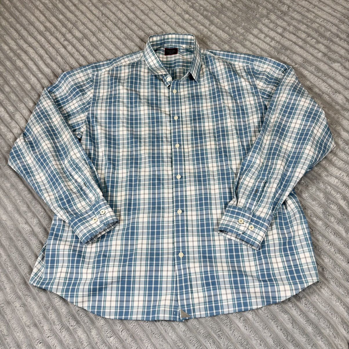 UNTUCKit UNTUCKit Maxville Blue Plaid Wrinkle Free Shirt Men's 3XL Size US XXL / EU 58 / 5 - 1 Thumbnail