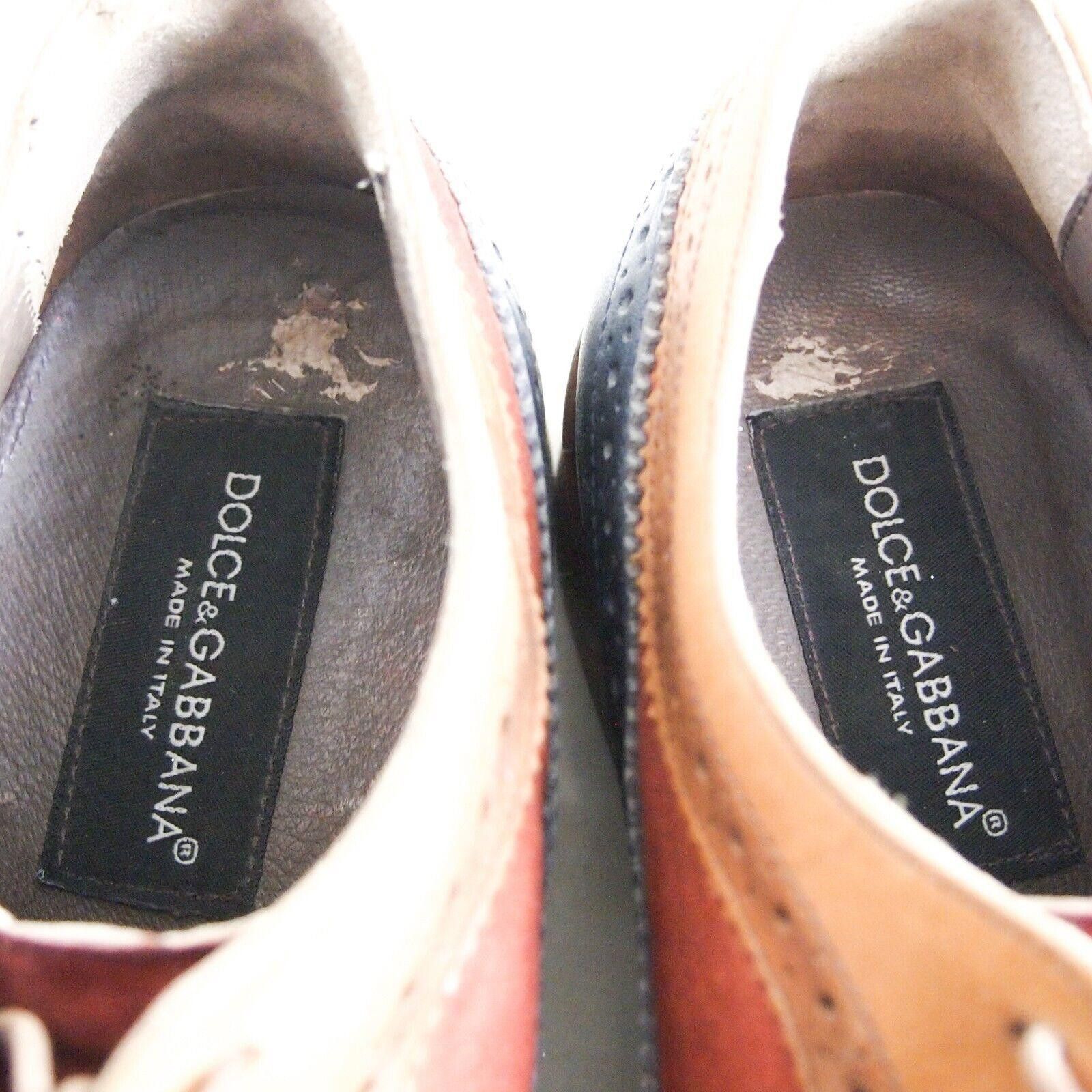 Dolce & Gabbana Dolce Gabbana Brogues Brown Red Blue Leather EU 41 US 8 Size US 8 / EU 41 - 7 Thumbnail