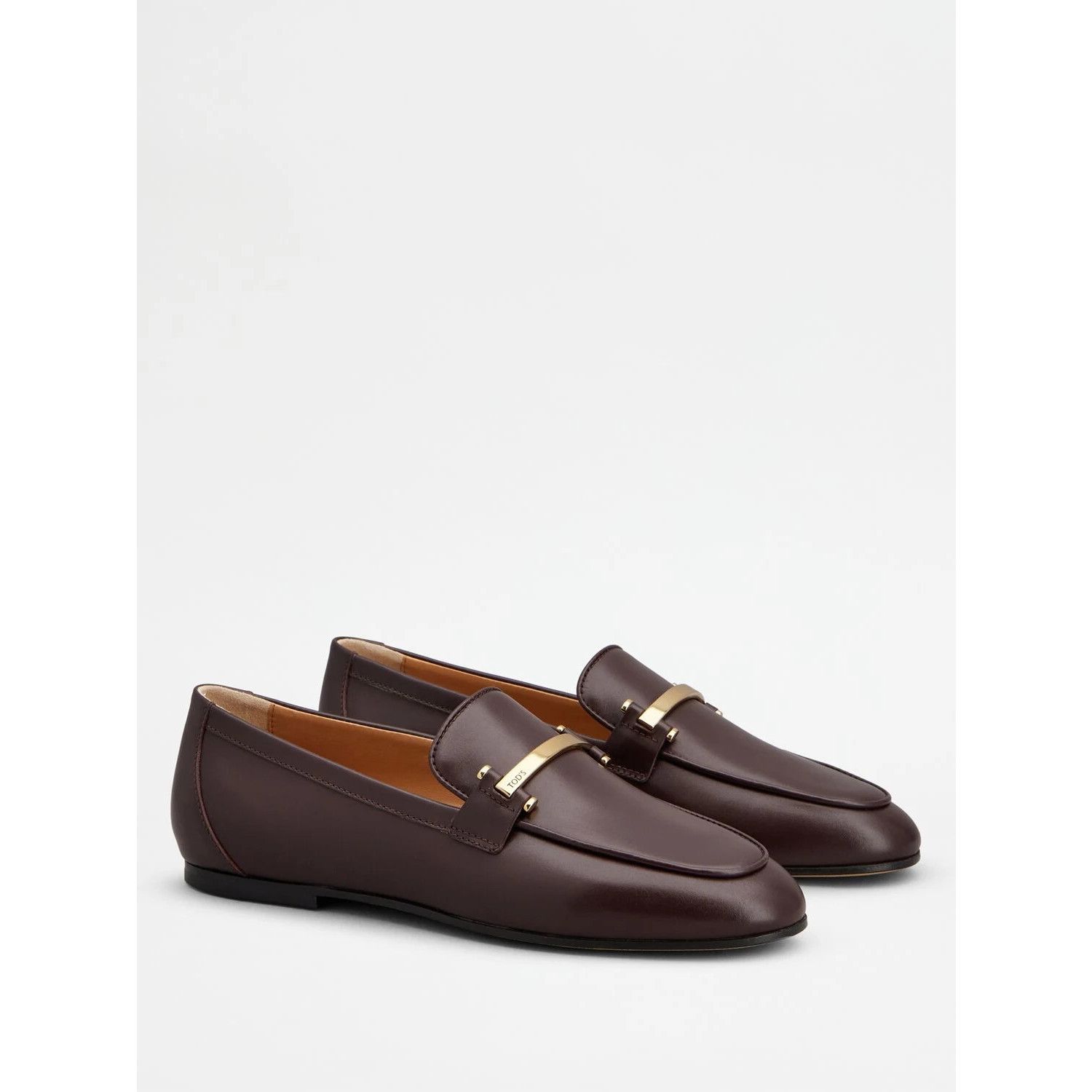 TOD'S Brown Leather Loafers New (Women's size:12;)