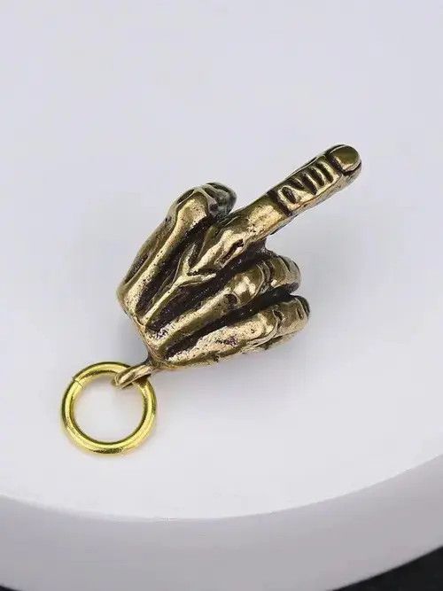 Jewelry Raised Middle Finger Up Shape Keychain Pendant Size ONE SIZE - 2 Thumbnail