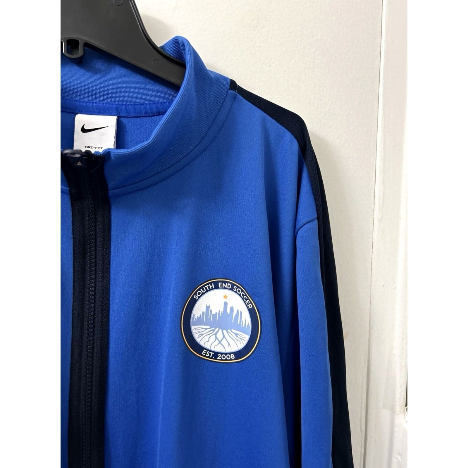 Nike Nike Track Jacket Mens XXL Blue Slim Dri-Fit Full Zip 2XL Pro Combat Soccer Logo Jersey Casual Activewear Size US XXL / EU 58 / 5 - 5 Thumbnail