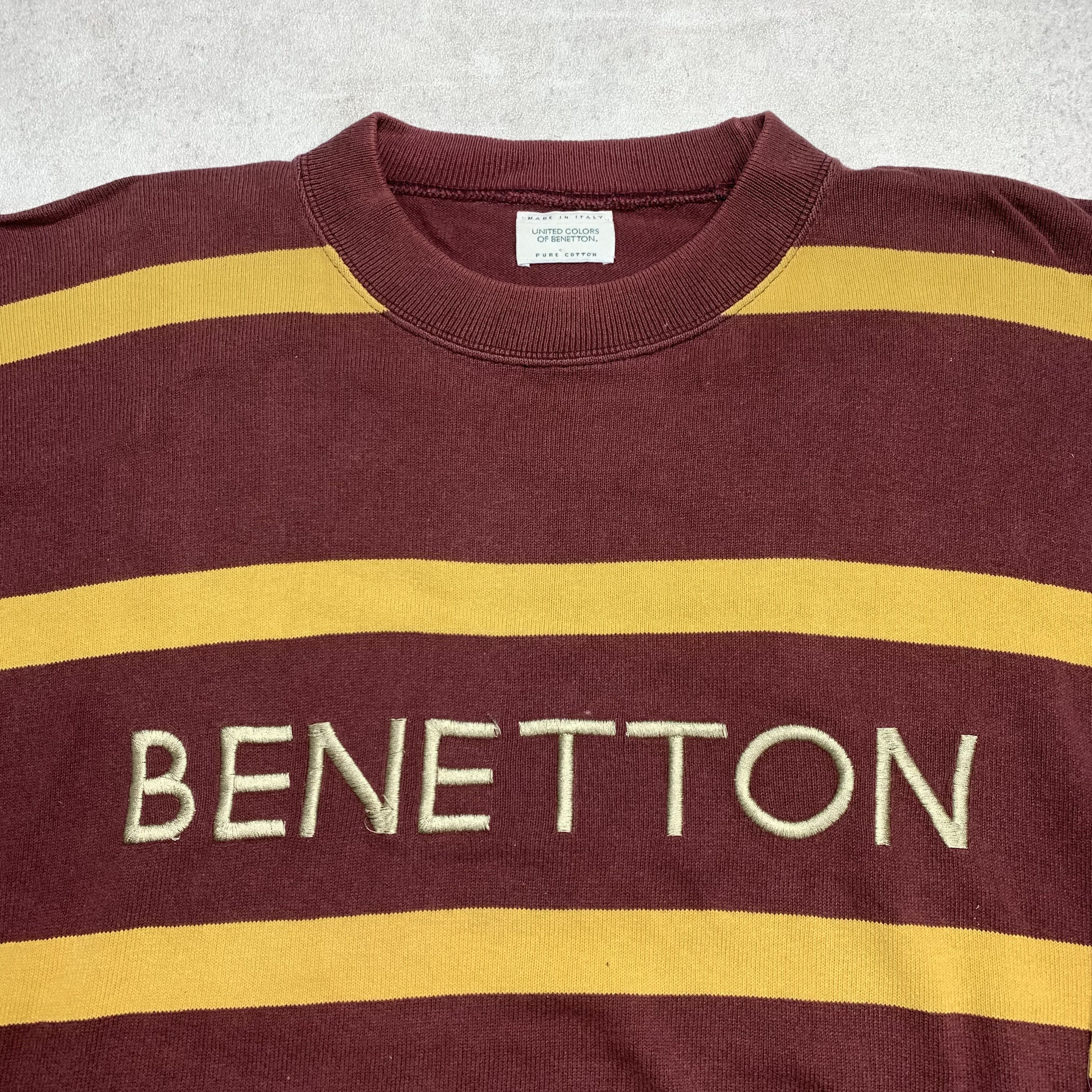 Benetton Vintage Benetton Striped Sweatshirt Crewneck Size US M / EU 48-50 / 2 - 2 Thumbnail