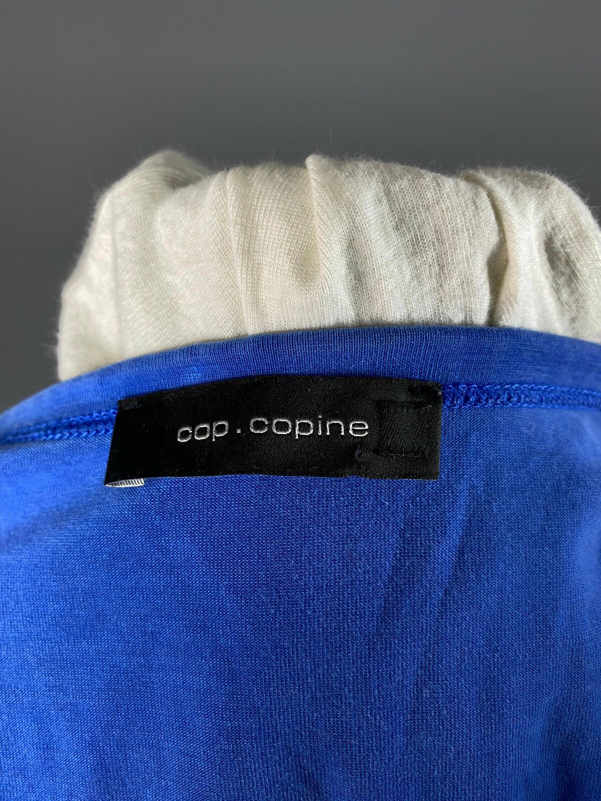 Designer Cop Copine Blue Boat Neck Long Sleeve Lesco Top Shirt Size S Size S / US 4 / IT 40 - 9 Thumbnail