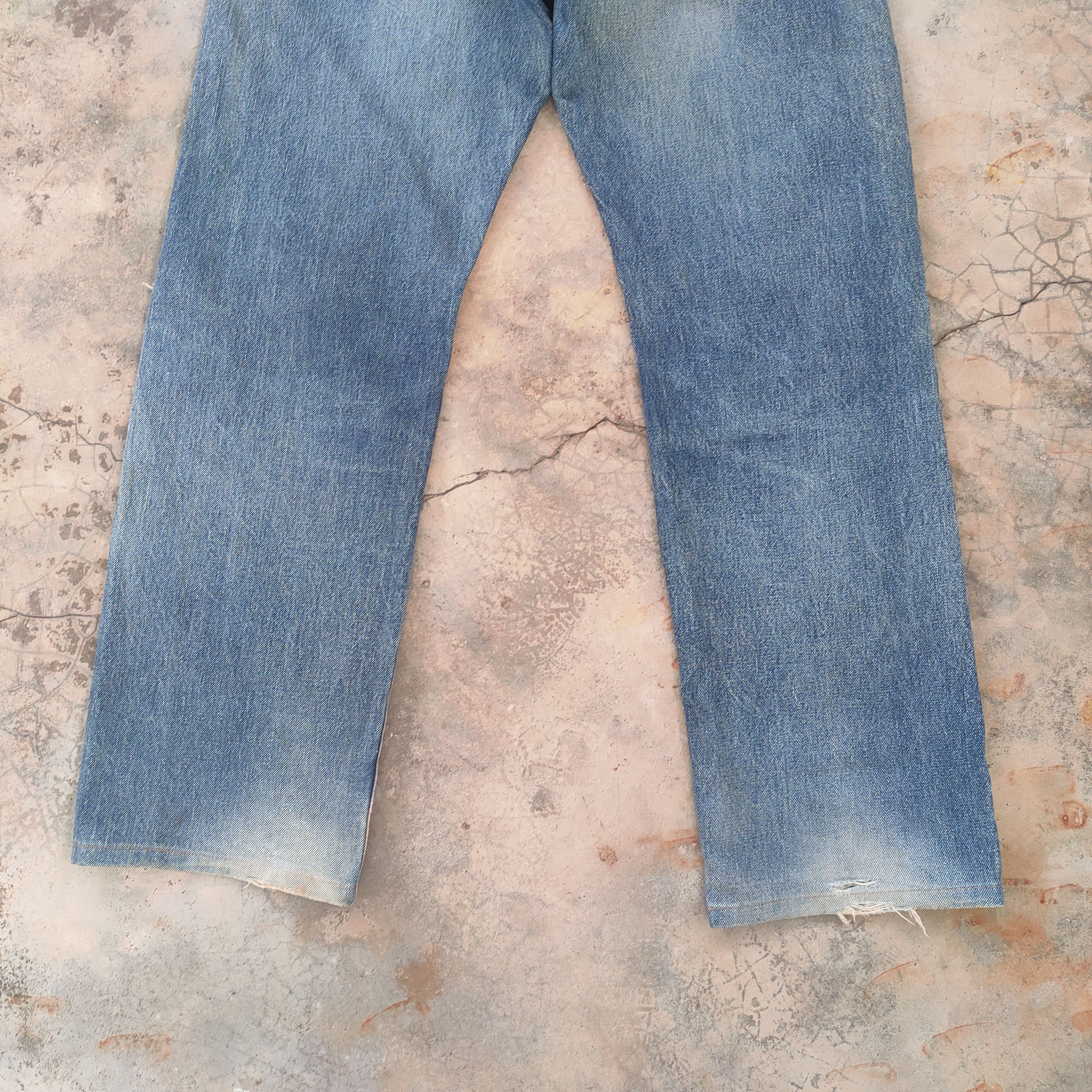 Japan Blue W30 VINTAGE BLUE WAY SELVEGE RIPPED JEANS DENIM PANTS Size US 30 / EU 46 - 10 Thumbnail