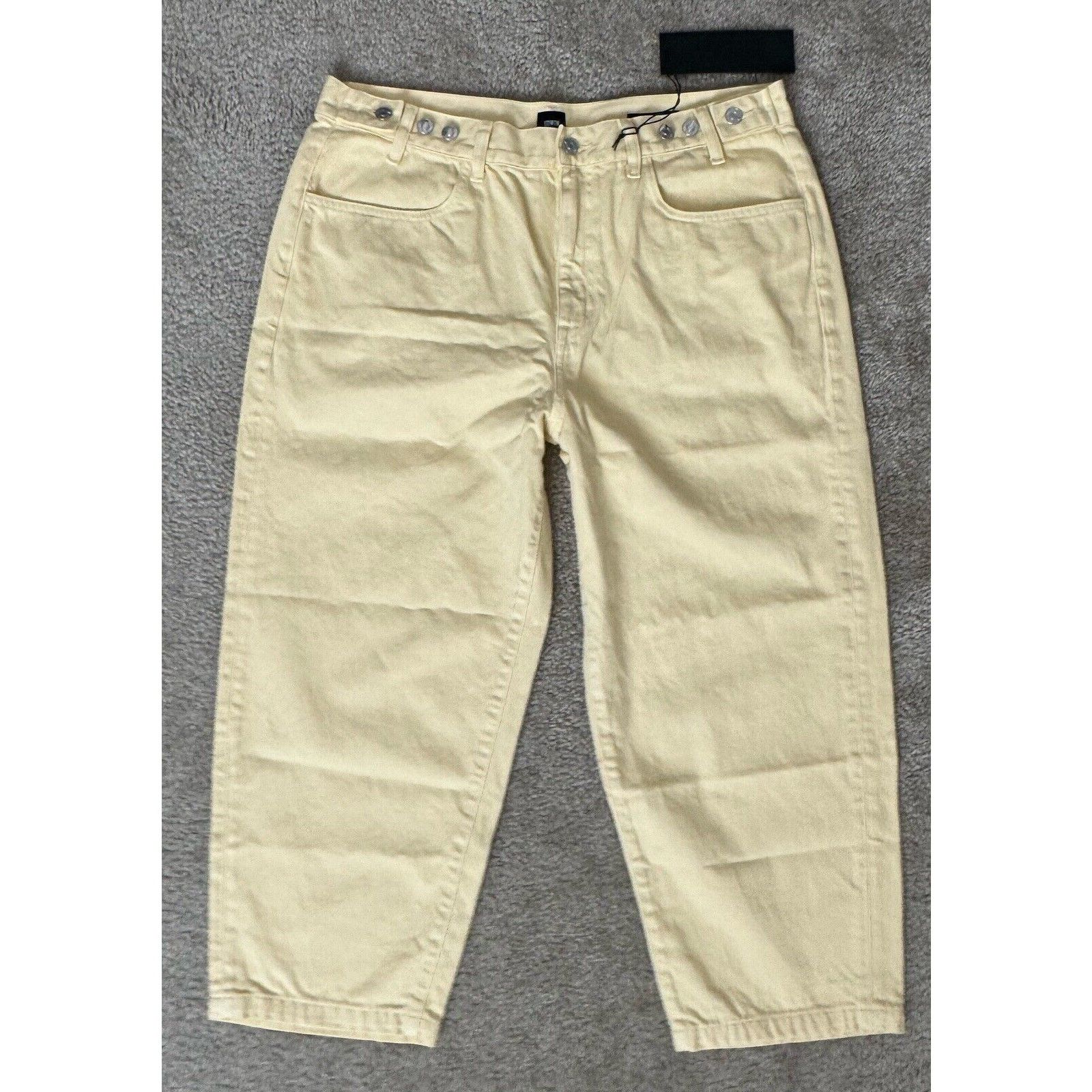 Edwin EDWIN Maiia Cropped Wide leg yellow Jeans Large New $228 Size 37" - 1 Thumbnail
