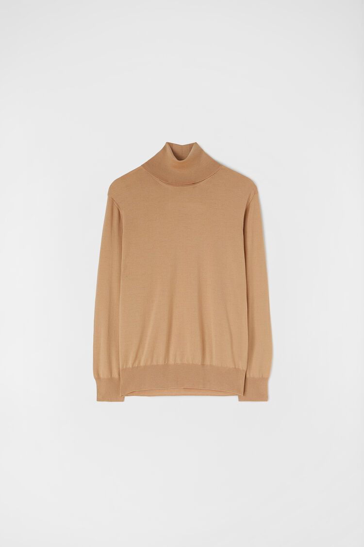 Jil Sander o1y1124 Long Sleeves Turtle Neck Wool Sweater in Beige Size US M / EU 48-50 / 2 - 1 Thumbnail