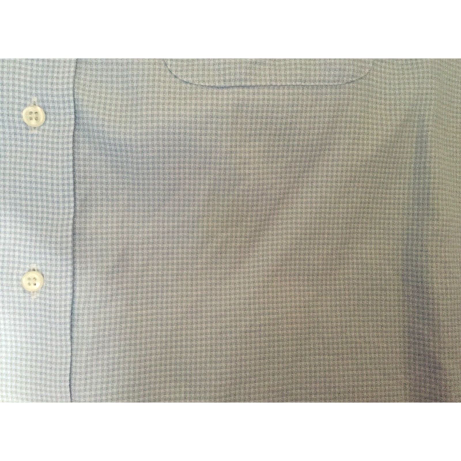 Cremieux Cremieux Dress Shirt Men Blue Check 17 1/2 x 35 AS IS Classic Fit Cotton Size 46R - 5 Thumbnail