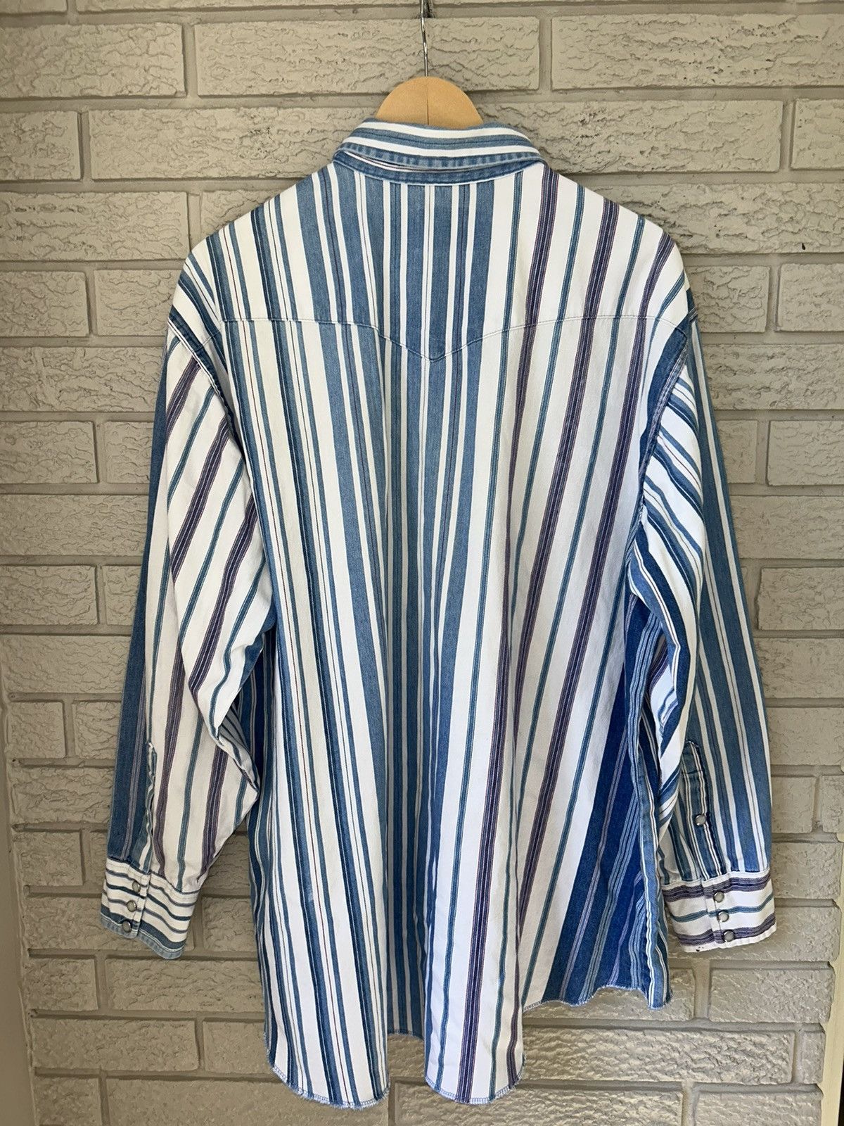 Wrangler Vintage 80s Wrangler Western X Long Tails Pearl Snap Size US XL / EU 56 / 4 - 8 Thumbnail
