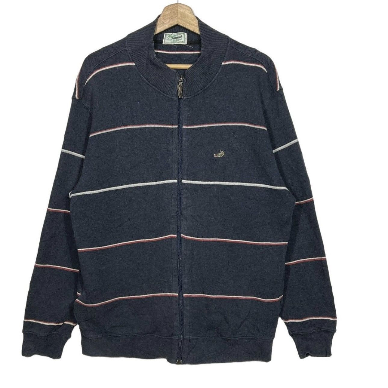 Lacoste crocodile sweater small logo embroidered full zipper Size US L / EU 52-54 / 3 - 1 Thumbnail