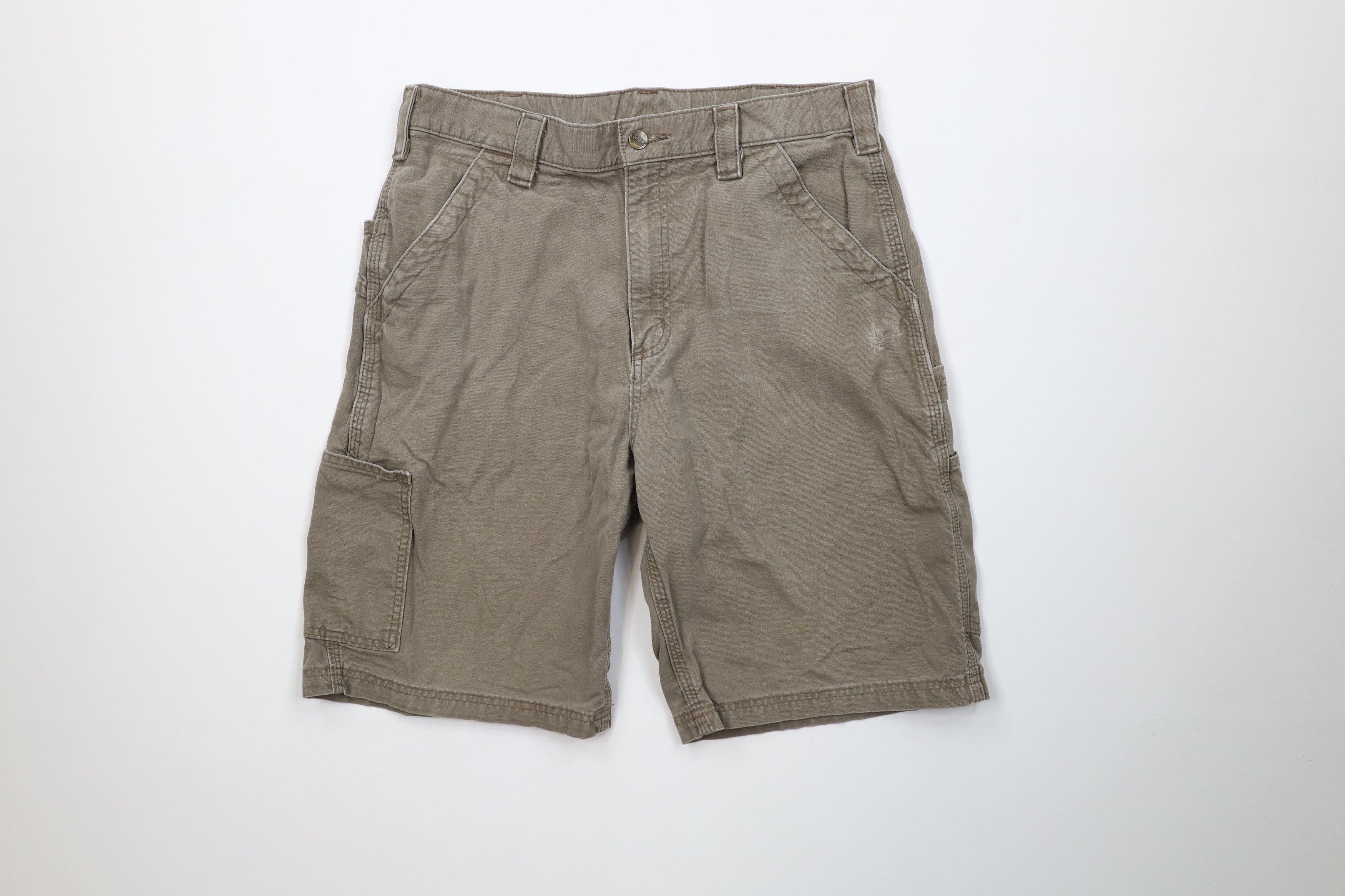 Carhartt Vintage Y2K Carhartt Relaxed Dungaree Shorts Light Brown Size US 34 / EU 50 - 1 Thumbnail