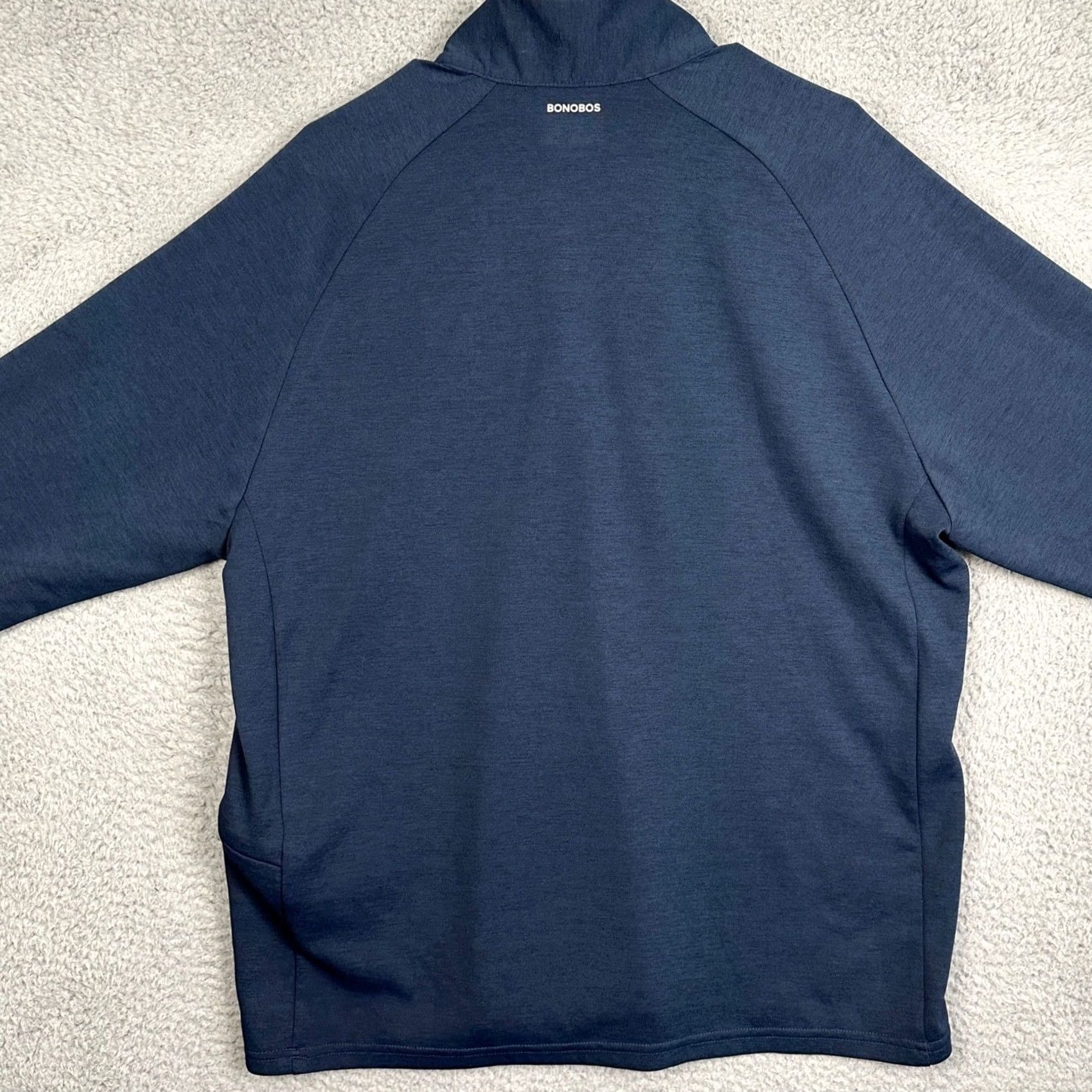 Bonobos Bonobos Shirt Mens XL Navy Blue Quarter Zip Pullover Performance Activewear Logo Pocket Mock Neck Zipper Sportswear Golf Hiking Walking Pullover Size US XL / EU 56 / 4 - 3 Thumbnail