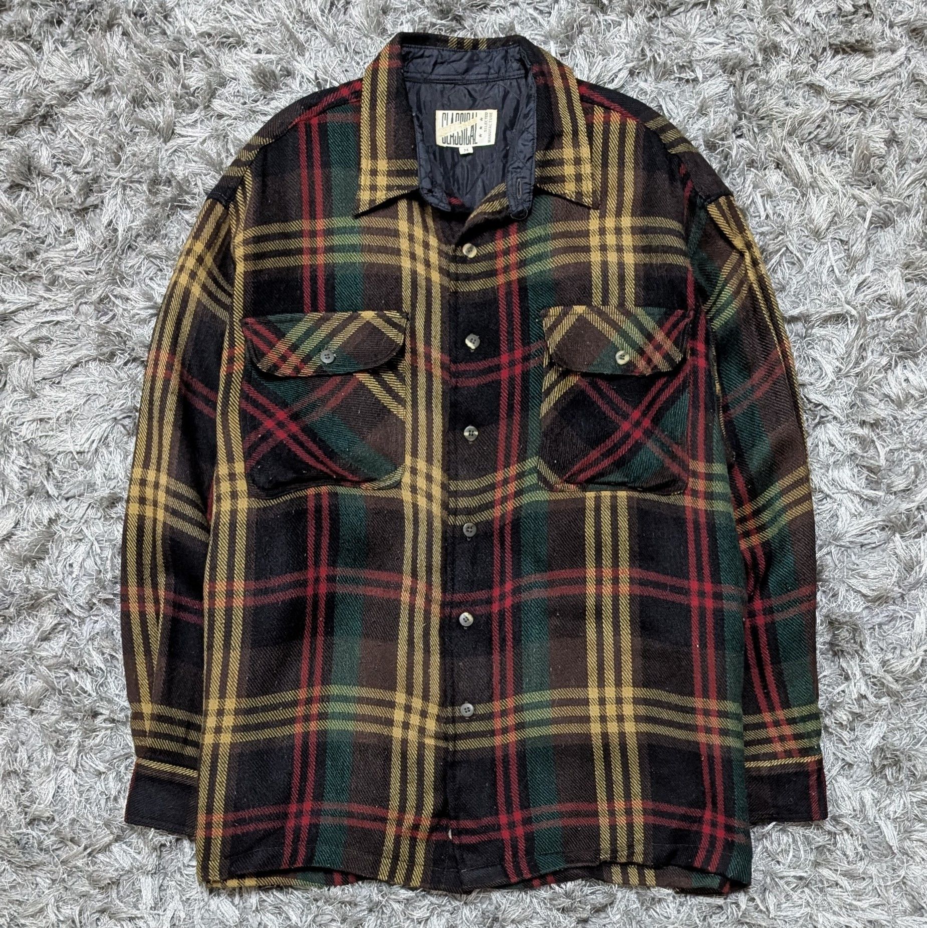 Vintage Classical Let's 1958 Checkered Flannel Jacket Button Up Size US M / EU 48-50 / 2 - 1 Thumbnail