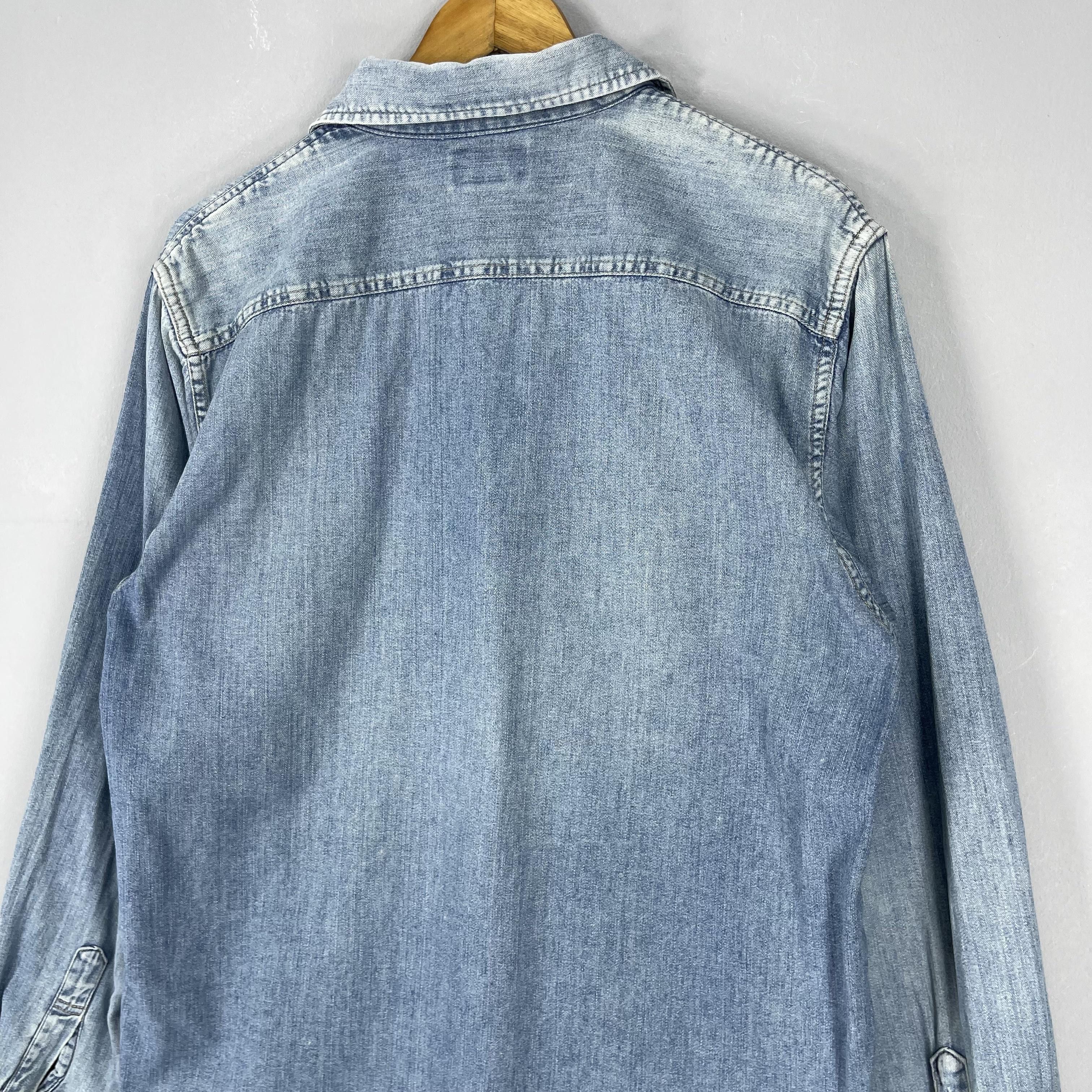 Edwin Vintage EDWIN Dungarees Workers Denim Shirt Button Up Size US L / EU 52-54 / 3 - 9 Thumbnail