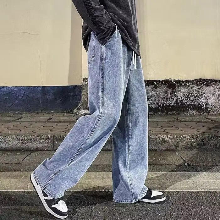 Japanese Brand Washed Blue High Street Straight Loose Wide Leg Denim Pant Size US 30 / EU 46 - 1 Thumbnail