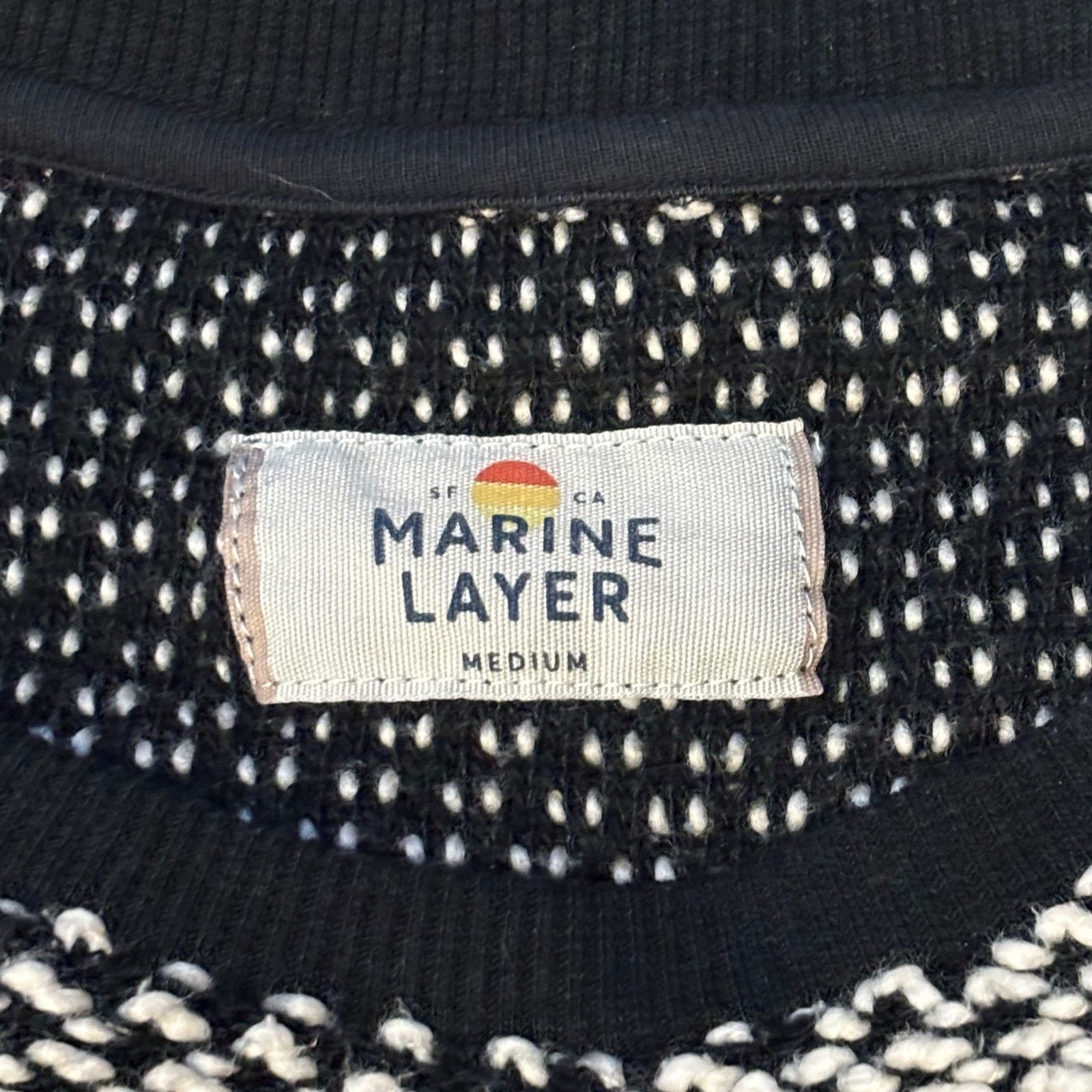 Marine Layer Marine Layer Cropped Textured Black & White Sweater Medium Size M / US 6-8 / IT 42-44 - 5 Thumbnail