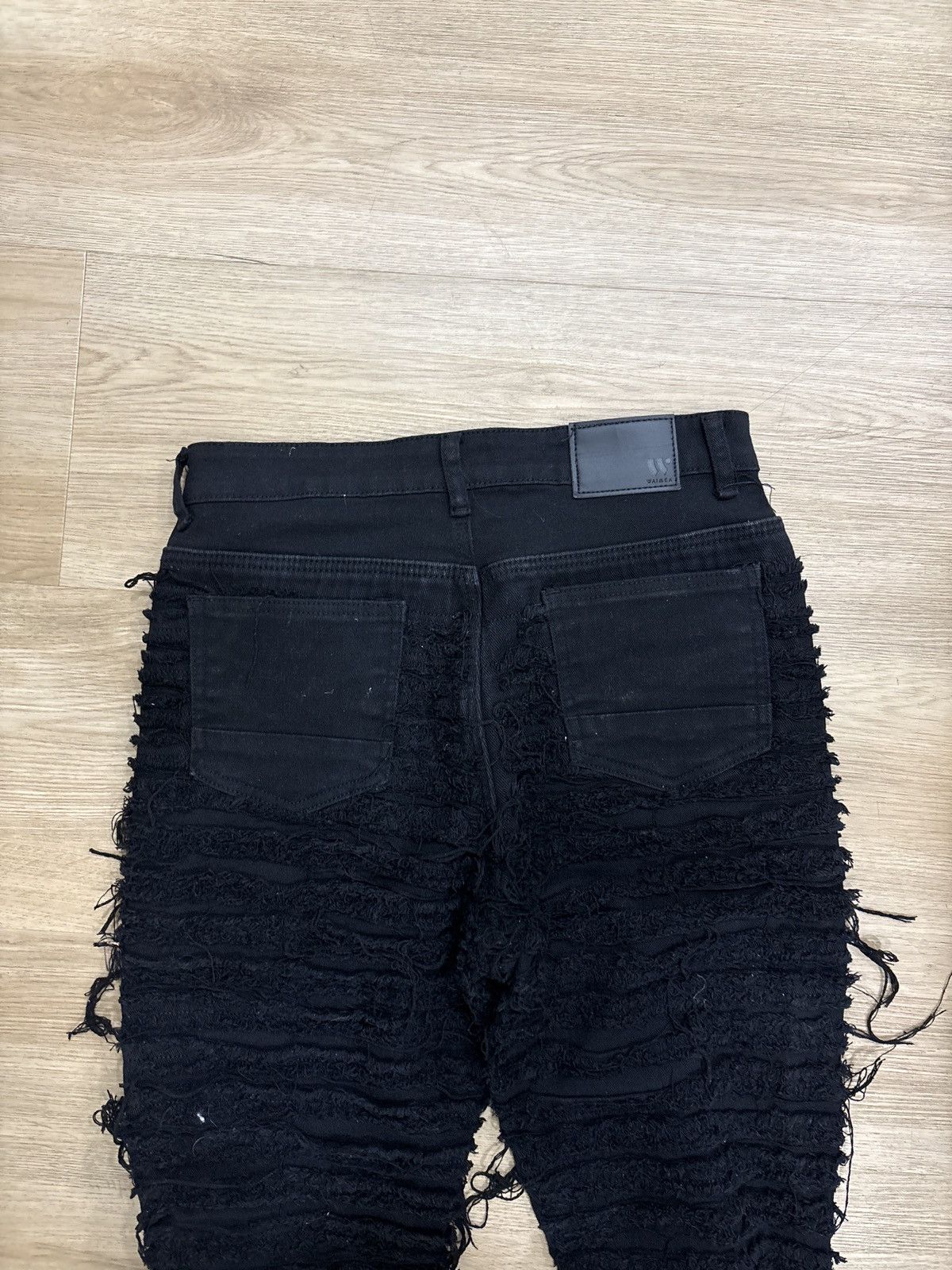 Waimea Black Stacked distressed ribbed jeans rick owens style Size US 30 / EU 46 - 5 Thumbnail