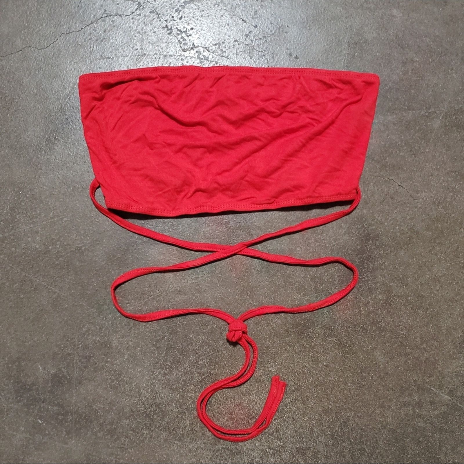 Shein Red Wrapped | SHEIN | Cropped Tube Top Size XS / US 0-2 / IT 36-38 - 1 Thumbnail