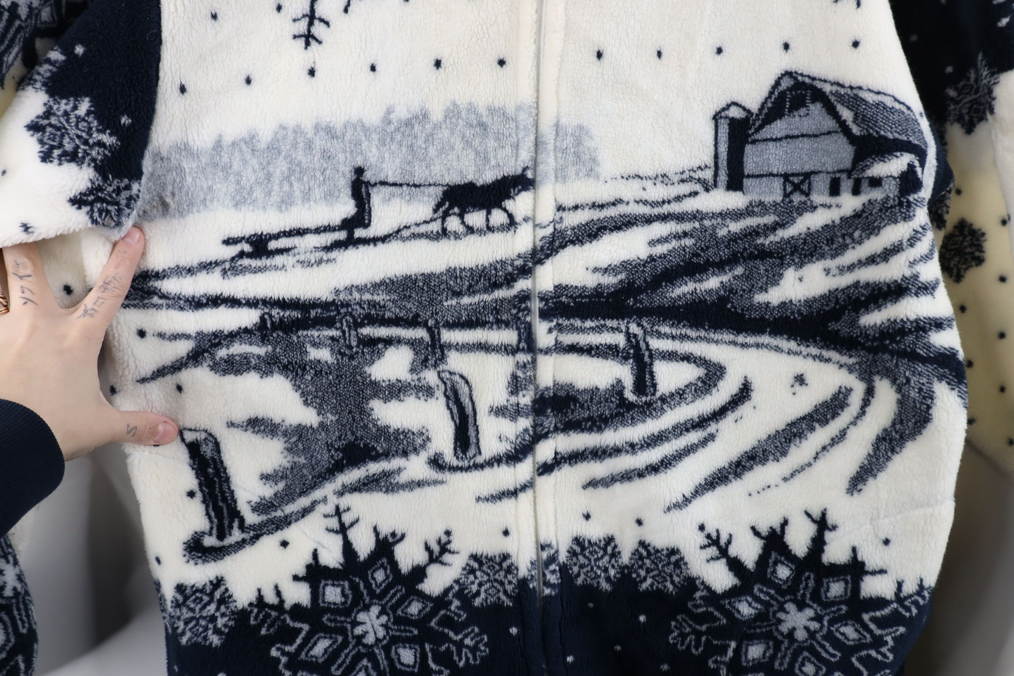 Vintage Vintage 90s Art Unlimited Horse All Over Print Fleece Jacket Size XL / US 12-14 / IT 48-50 - 4 Thumbnail