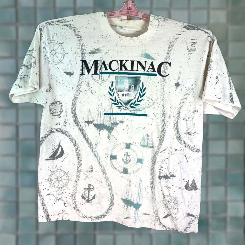 Vintage VINTAGE Destination Sailing Nautical Graphic T-Shirt XL White Stitch Print Mens Size US XL / EU 56 / 4 - 1 Thumbnail