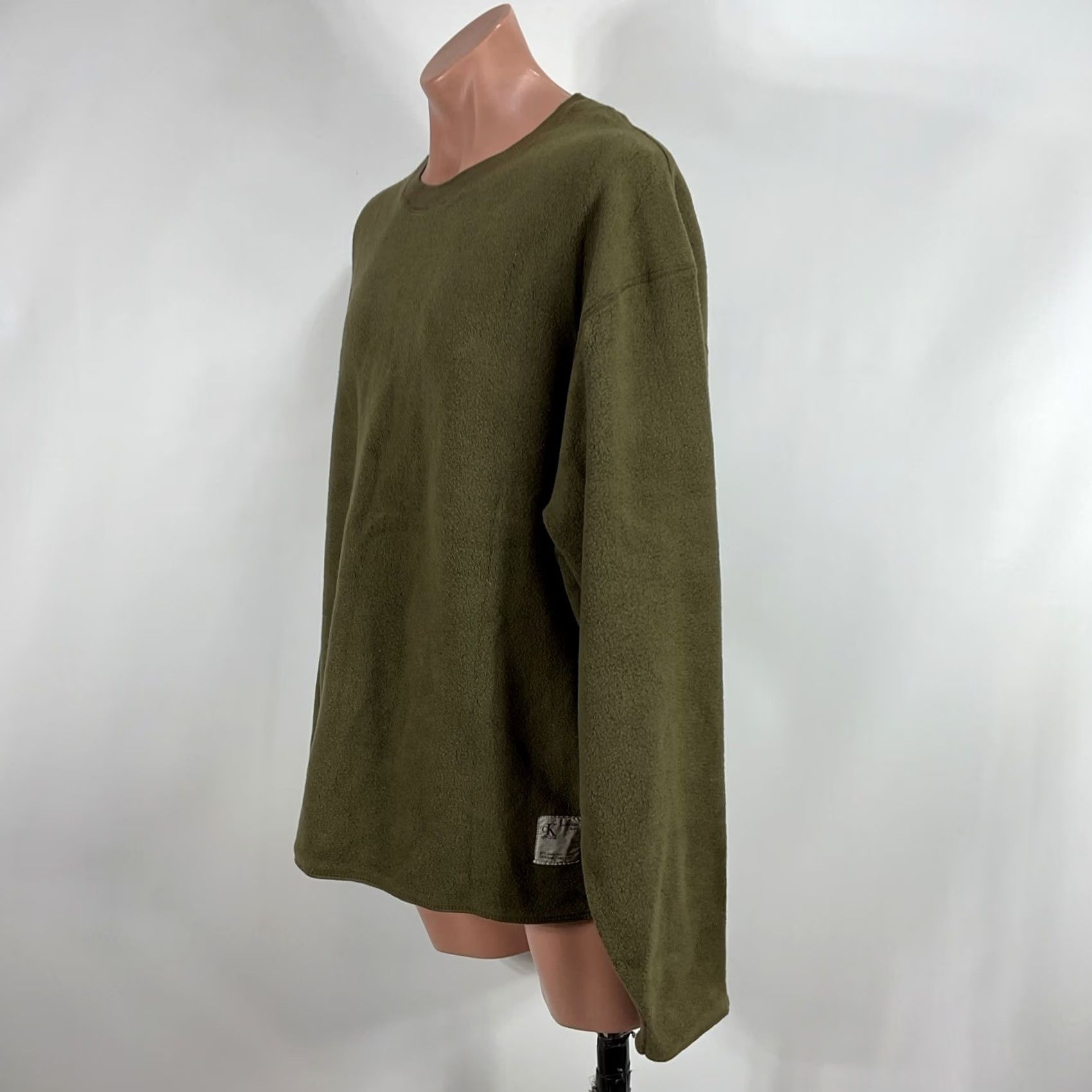 Calvin Klein VINTAGE Calvin Klein Olive Green Fleece Crewneck Relaxed Sweater XXL Men Green 90s Solid Crew Neck Wool-ish? Size US XXL / EU 58 / 5 - 7 Thumbnail