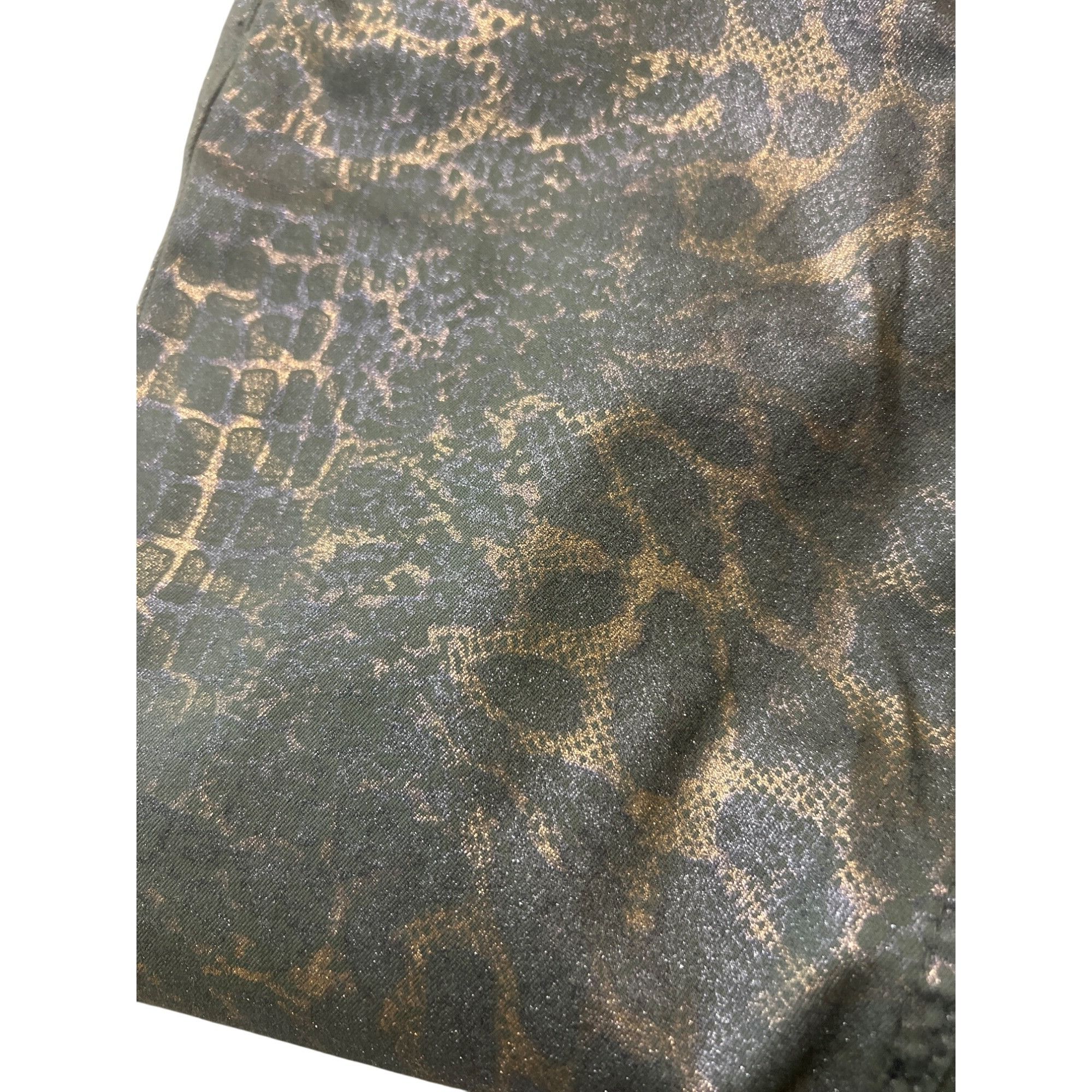 Other Ethyl Classic Jeans Olive Green Metallic Snake Print Rhinest Size 26" / US 2 / IT 38 - 3 Thumbnail