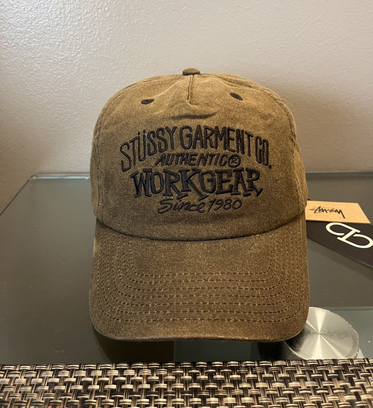 Stussy 2026 Stussy brown workgear waxed snapback mid depth hat cap