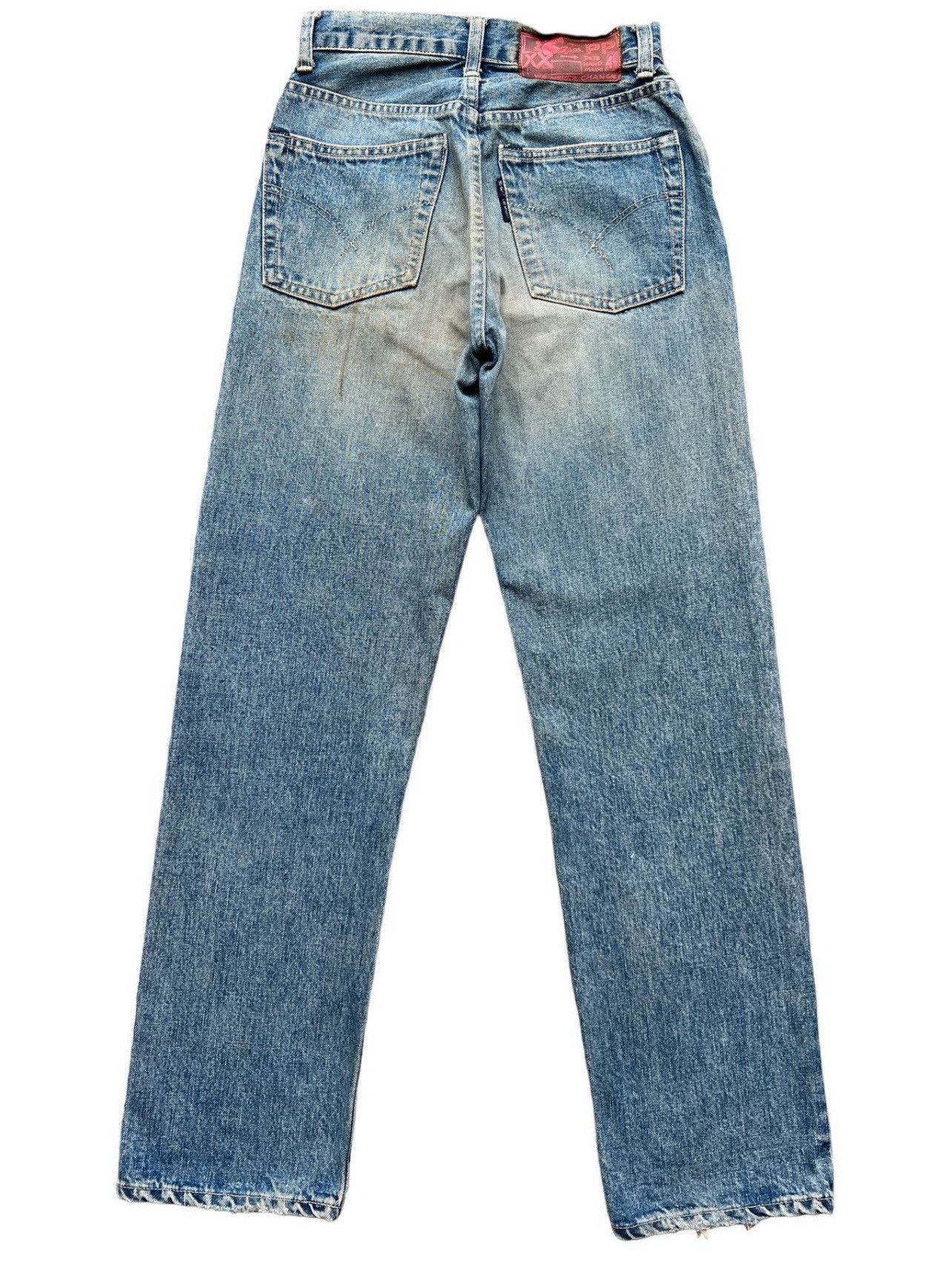 Blue Blue Japan Vintage BlueBlue Japan Selvedge Distressed Wide Jeans 24x30 Size 24" / US 00 / IT 34 - 3 Thumbnail
