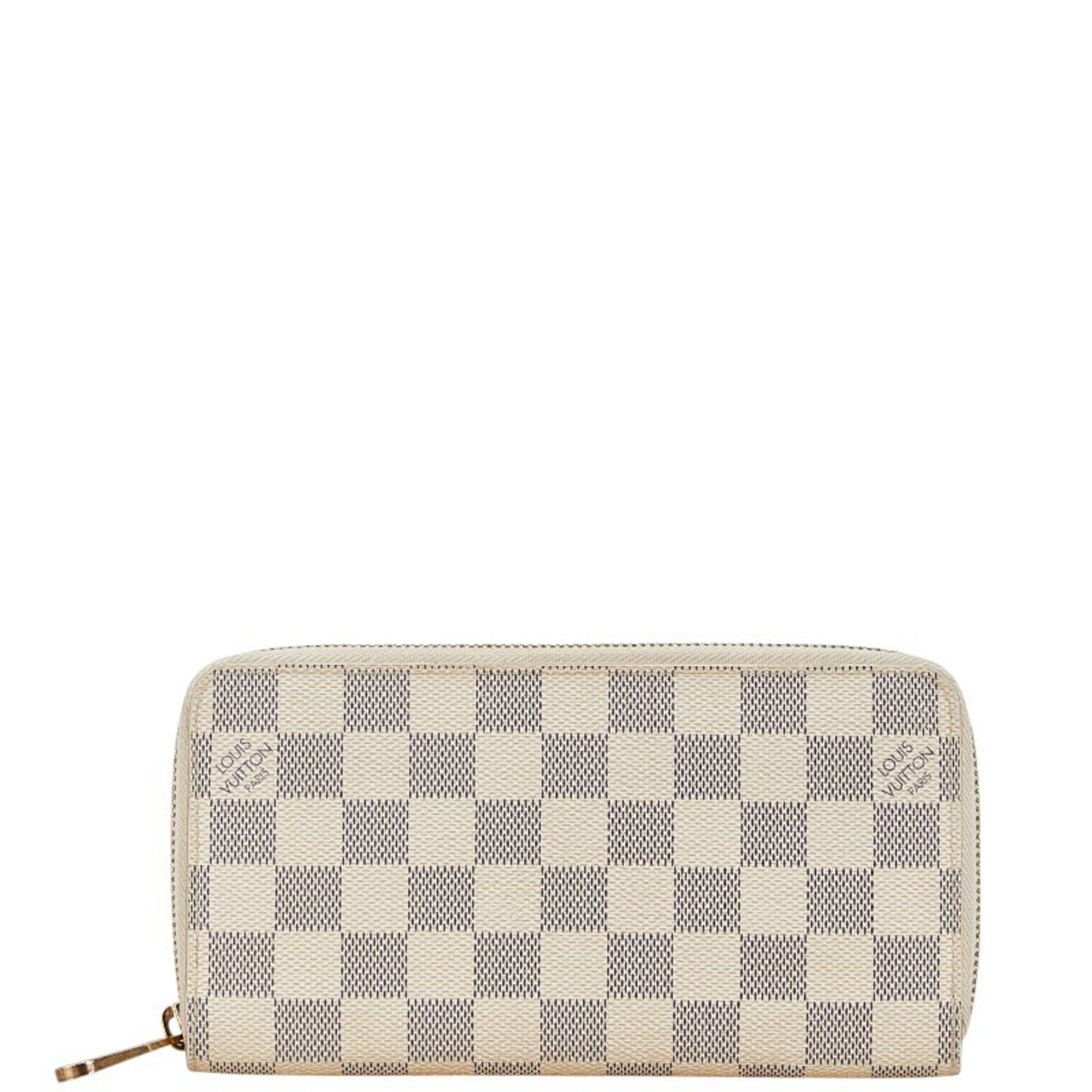 Louis Vuitton Louis Vuitton Damier Azur Zippy Wallet Round Long N60019 White PVC Women's LOUIS VUITTON Size ONE SIZE - 1 Thumbnail